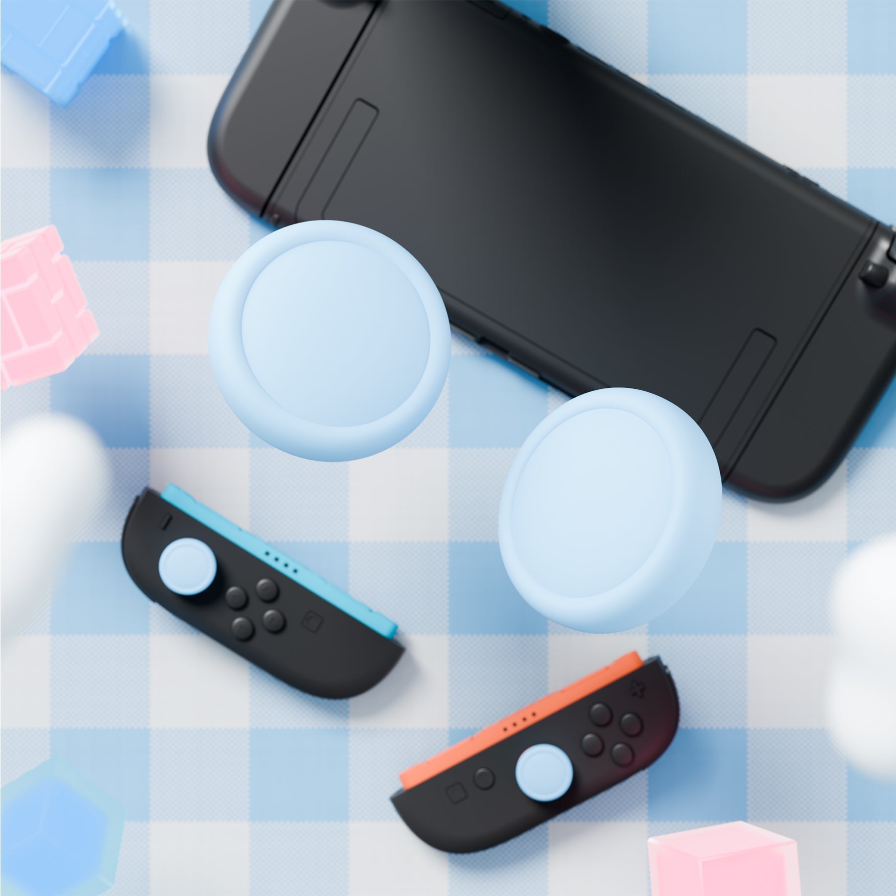 PlayVital 4Pcs Joystick Caps for Nintendo Switch 2, Silicone Thumbstick Grip Cover for Joycon 2 - Heaven Blue PlayVital