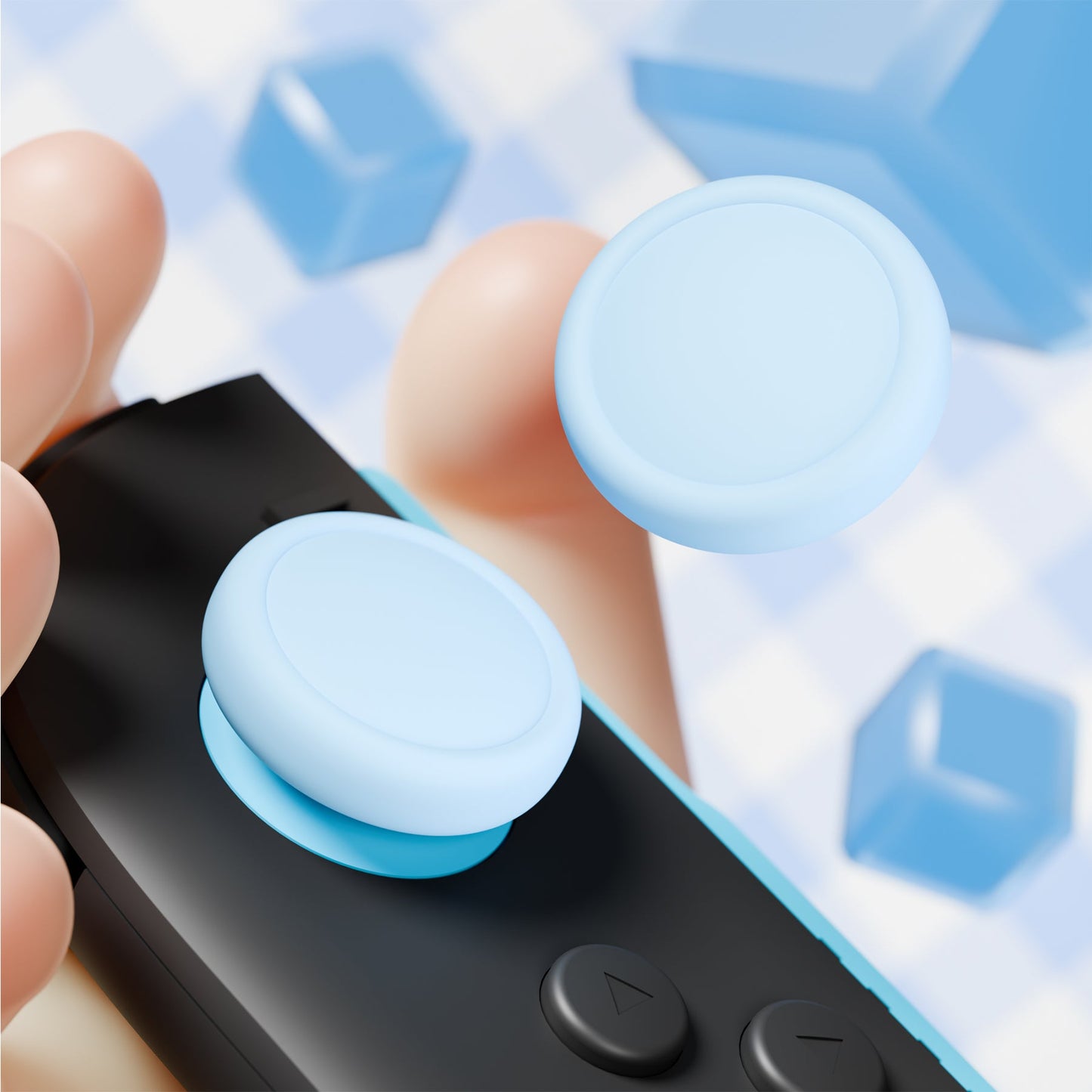 PlayVital 4Pcs Joystick Caps for Nintendo Switch 2, Silicone Thumbstick Grip Cover for Joycon 2 - Heaven Blue PlayVital