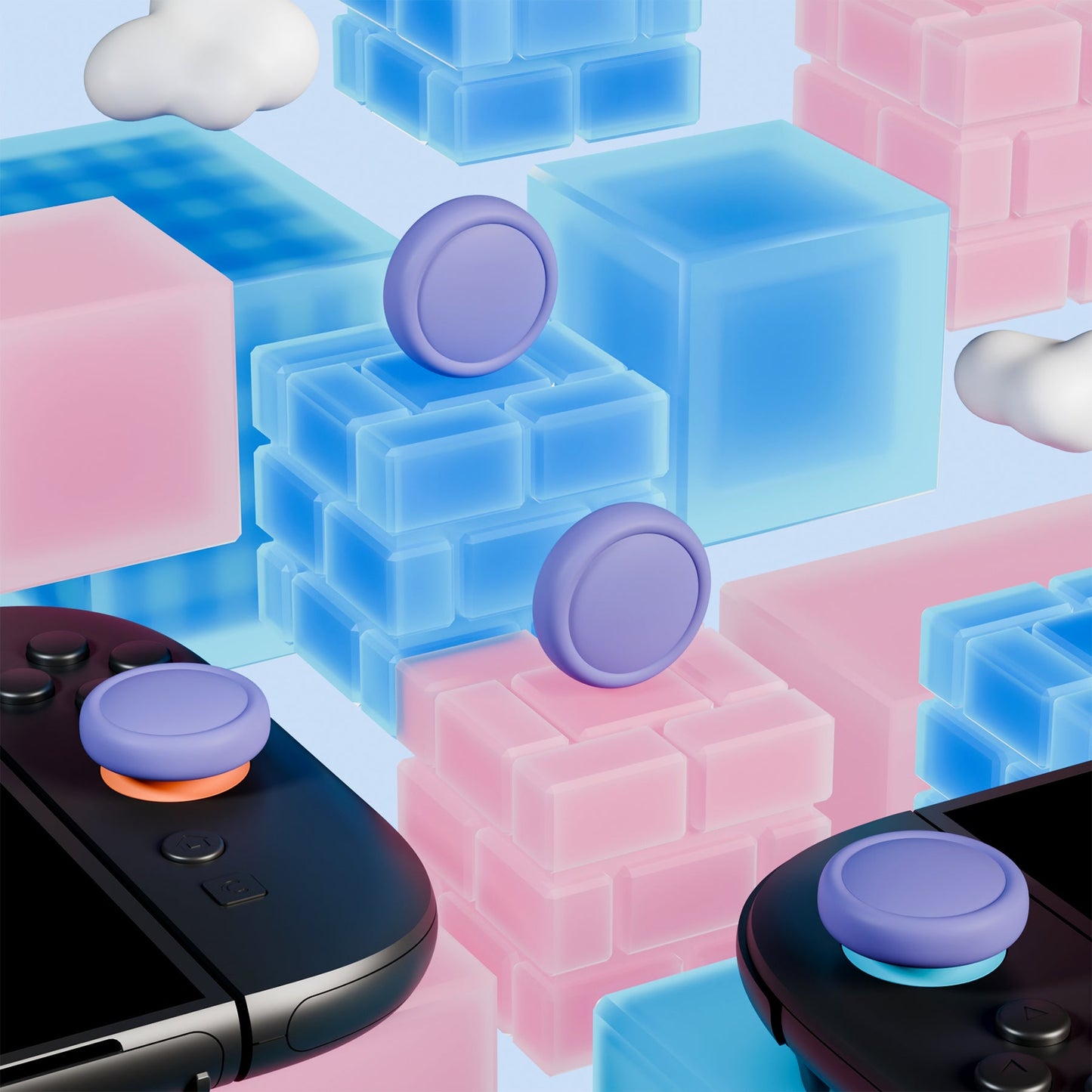PlayVital 4Pcs Joystick Caps for Nintendo Switch 2, Silicone Thumbstick Grip Cover for Joycon 2 - Light Violet PlayVital