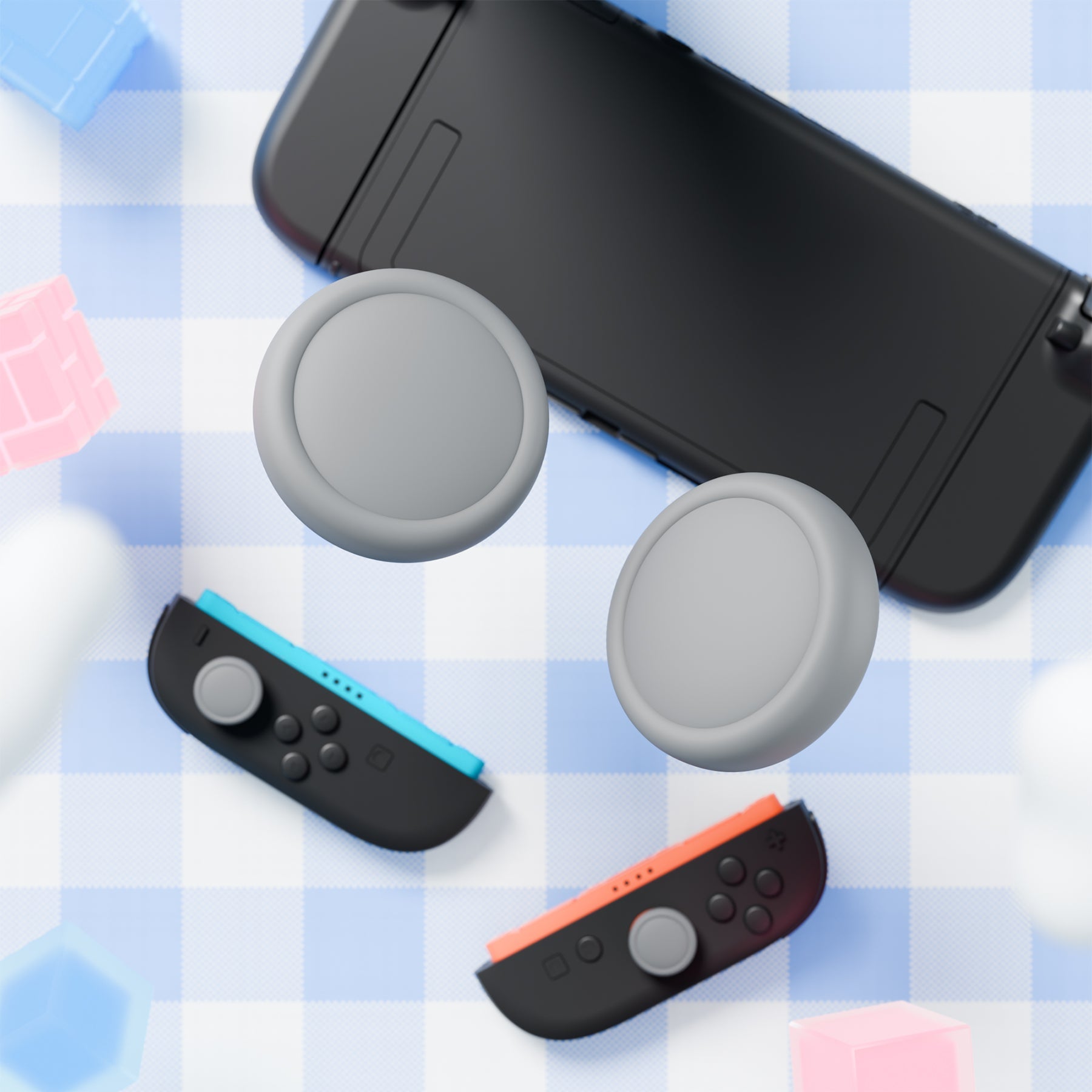 PlayVital 4Pcs Joystick Caps for Nintendo Switch 2, Silicone Thumbstick Grip Cover for Joycon 2 - New Hope Gray PlayVital