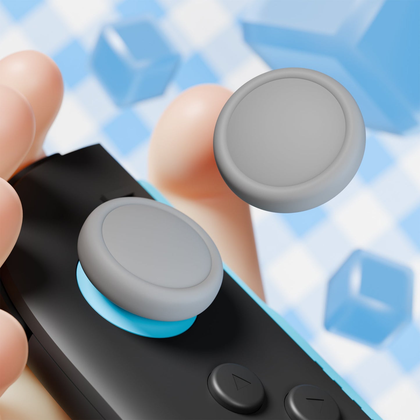 PlayVital 4Pcs Joystick Caps for Nintendo Switch 2, Silicone Thumbstick Grip Cover for Joycon 2 - New Hope Gray PlayVital