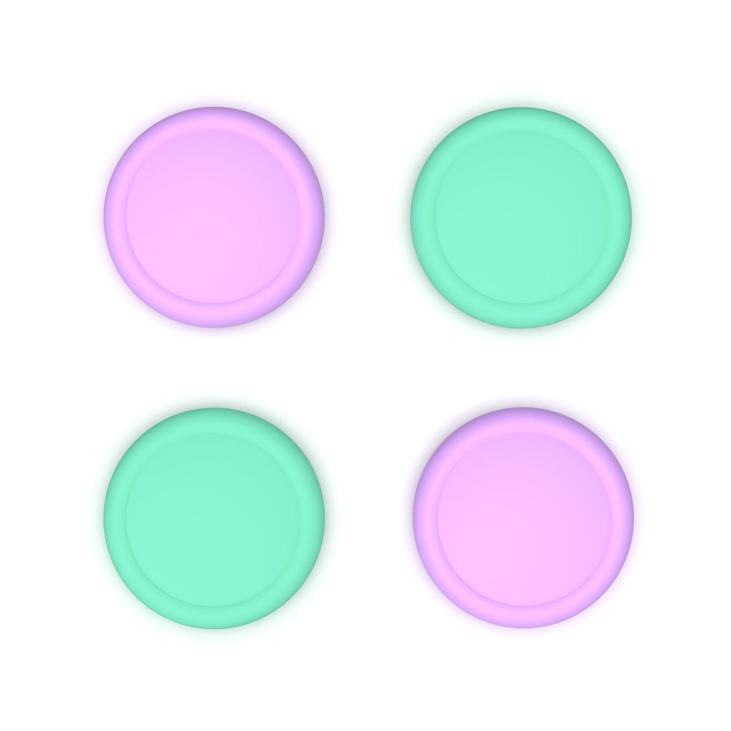PlayVital 4Pcs Joystick Caps for Nintendo Switch 2, Silicone Thumbstick Grip Cover for Joycon 2 - Soft Violet & Mint Green PlayVital