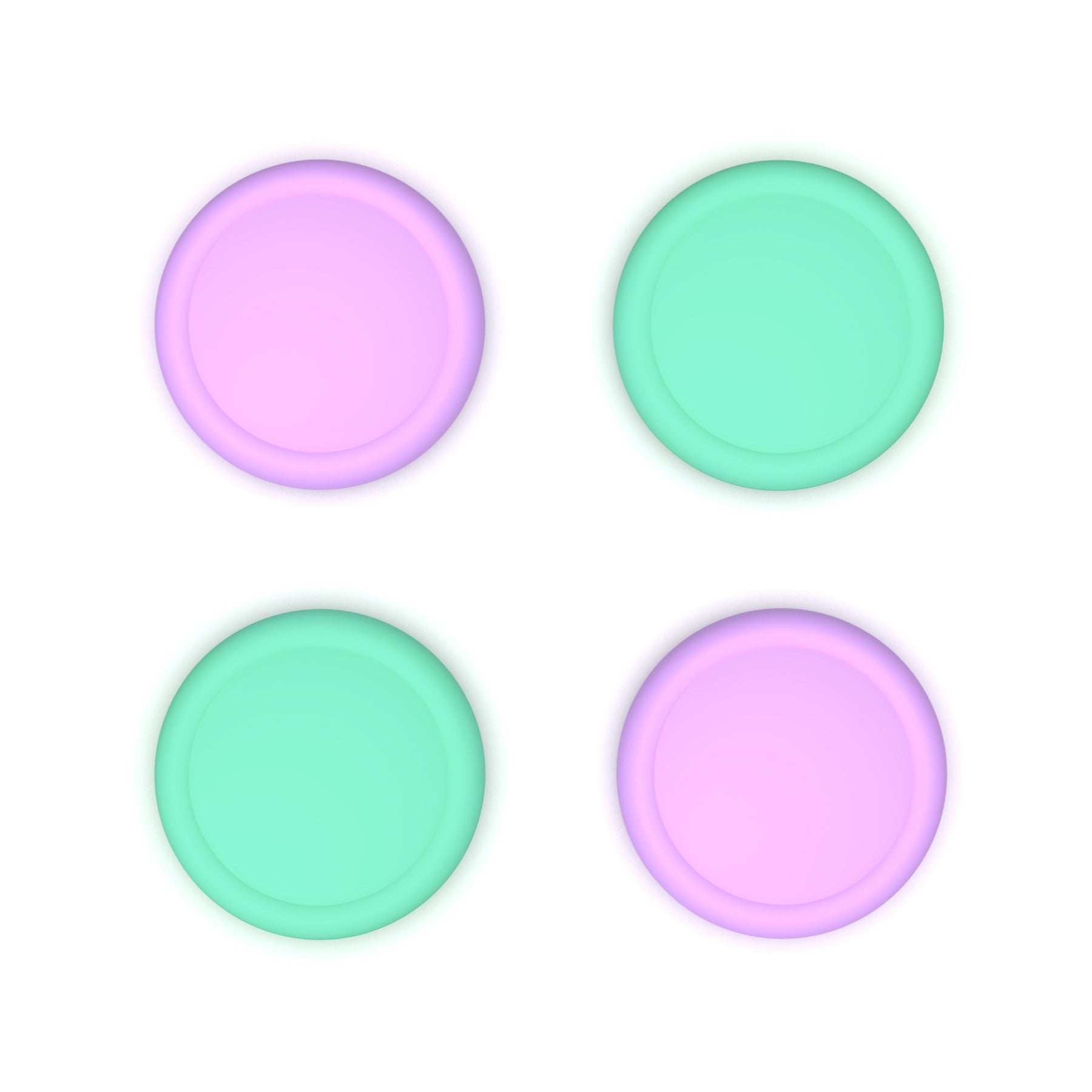 PlayVital 4Pcs Joystick Caps for Nintendo Switch 2, Silicone Thumbstick Grip Cover for Joycon 2 - Soft Violet & Mint Green PlayVital