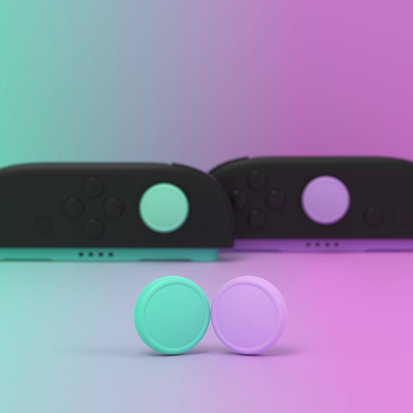PlayVital 4Pcs Joystick Caps for Nintendo Switch 2, Silicone Thumbstick Grip Cover for Joycon 2 - Soft Violet & Mint Green PlayVital