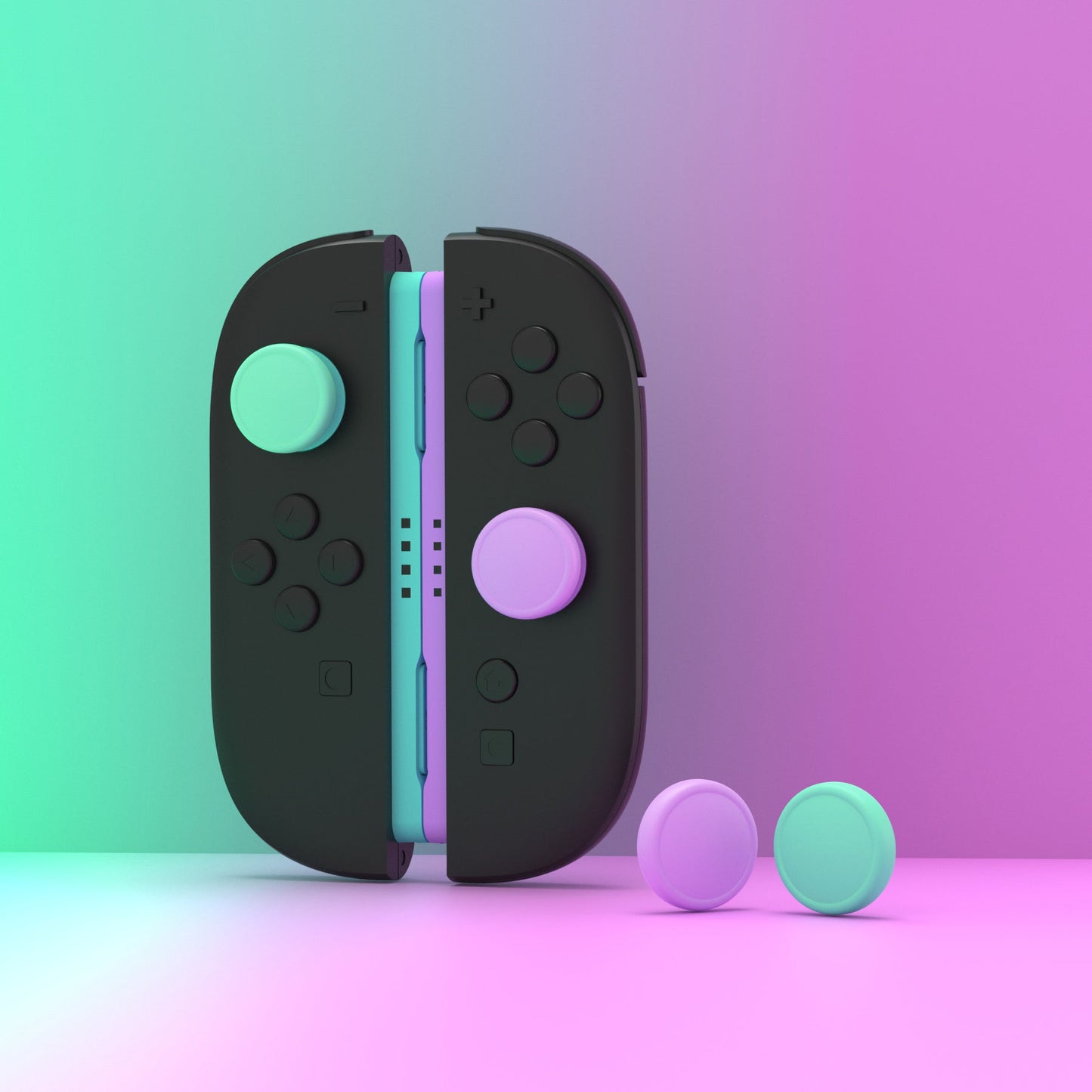 PlayVital 4Pcs Joystick Caps for Nintendo Switch 2, Silicone Thumbstick Grip Cover for Joycon 2 - Soft Violet & Mint Green PlayVital