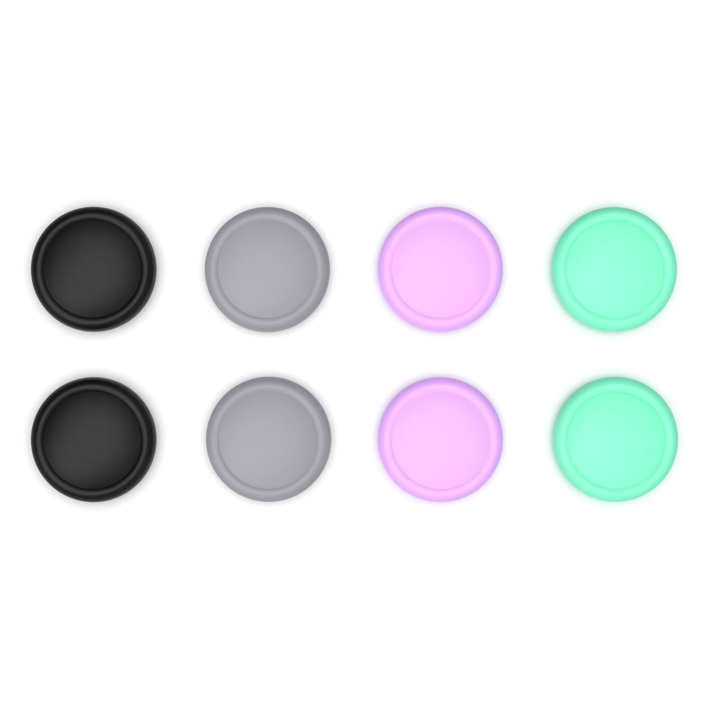 PlayVital 8Pcs Joystick Caps for Nintendo Switch 2, Silicone Thumbstick Grip Cover for Joycon 2 - Soft Violet & Mint Green & Black & Gray PlayVital