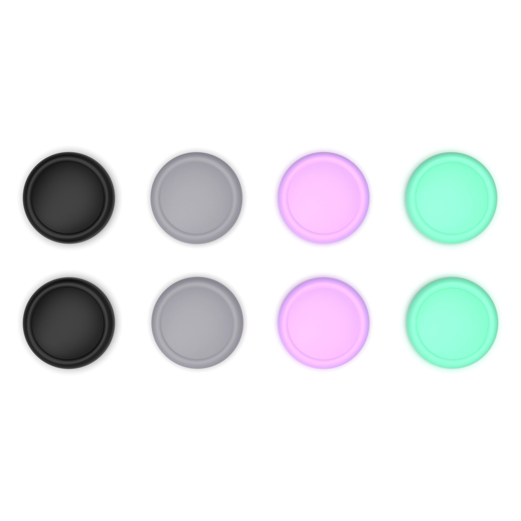 PlayVital 8Pcs Joystick Caps for Nintendo Switch 2, Silicone Thumbstick Grip Cover for Joycon 2 - Soft Violet & Mint Green & Black & Gray PlayVital