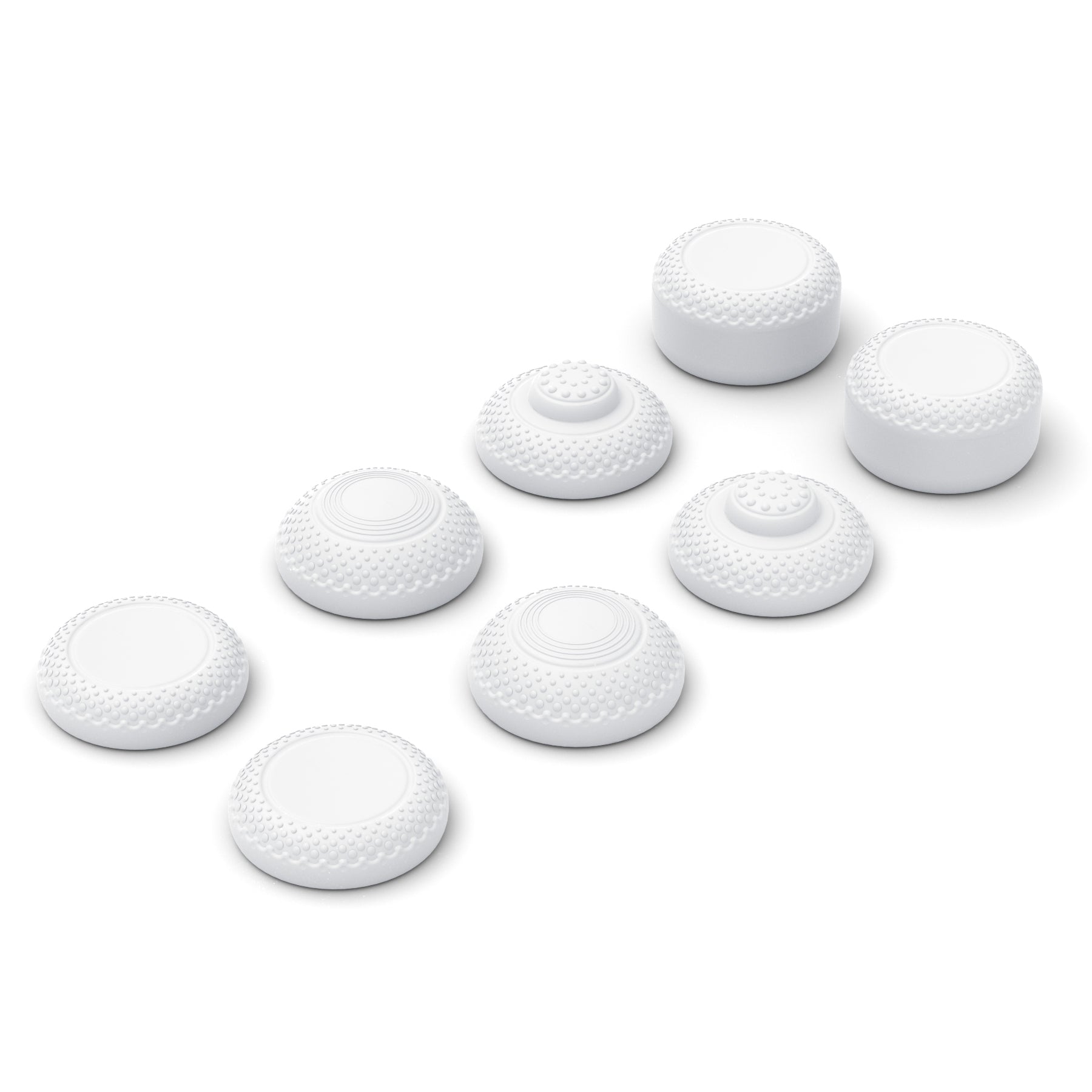 PlayVital 8 in 1 Pro Thumbs Grip Caps for Nintendo Switch 2, 8Pcs Ergonomic Anti-Slip Joystick Caps for Joycon 2 Grip - White PlayVital