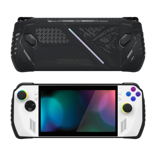 PlayVital ABSOLUTE TPU Protective Case for ROG Ally, Anti-Slip Grip Cover with Joystick Caps for ROG Ally Accessories - Black PlayVital