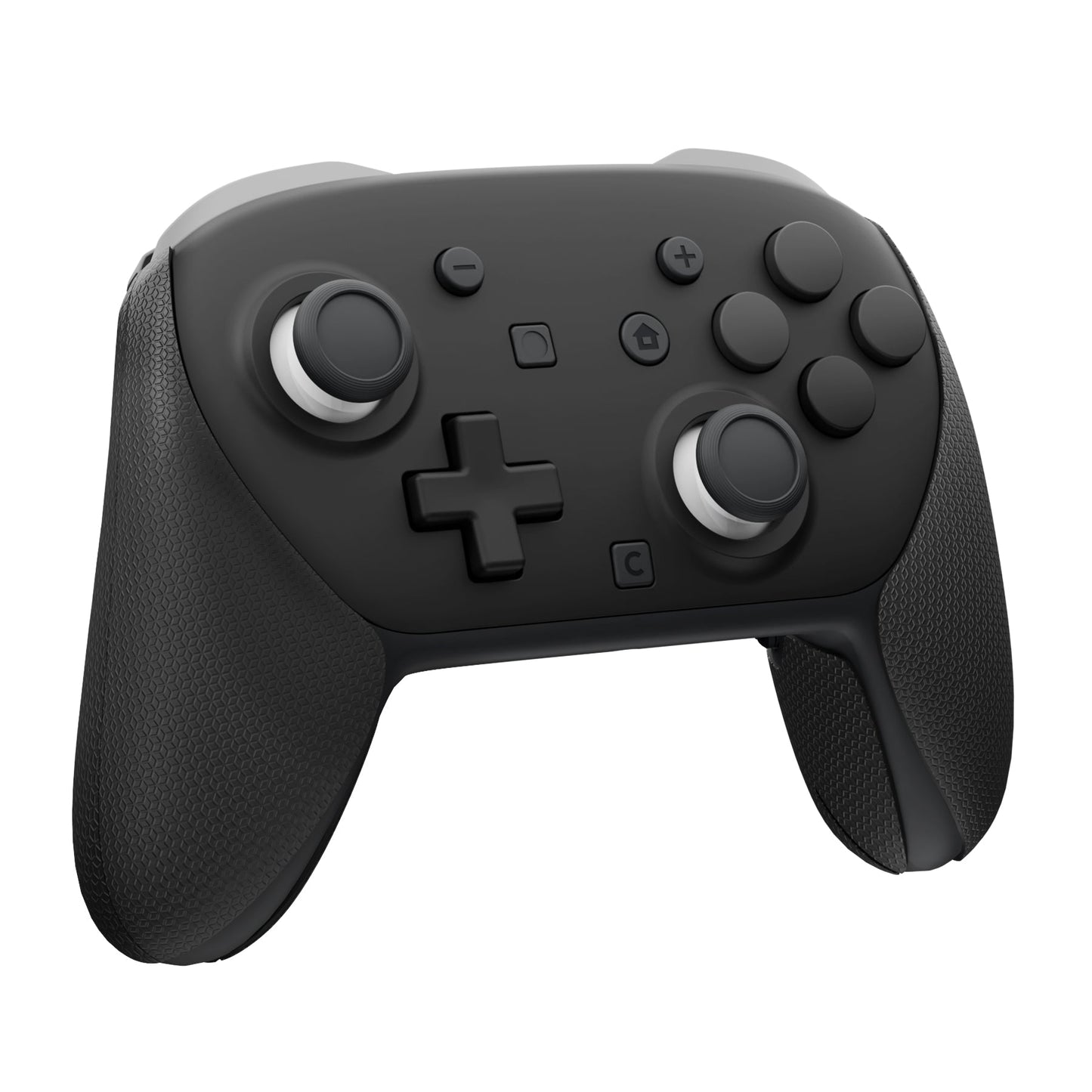 PlayVital Anti-Slip PU Grip Skin with Silicone Back Button Cover for Switch 2 Pro Controller, Sweat-Absorbent for Nintendo Switch 2 Pro Controller Grip - Hexagonal Textured Black PlayVital