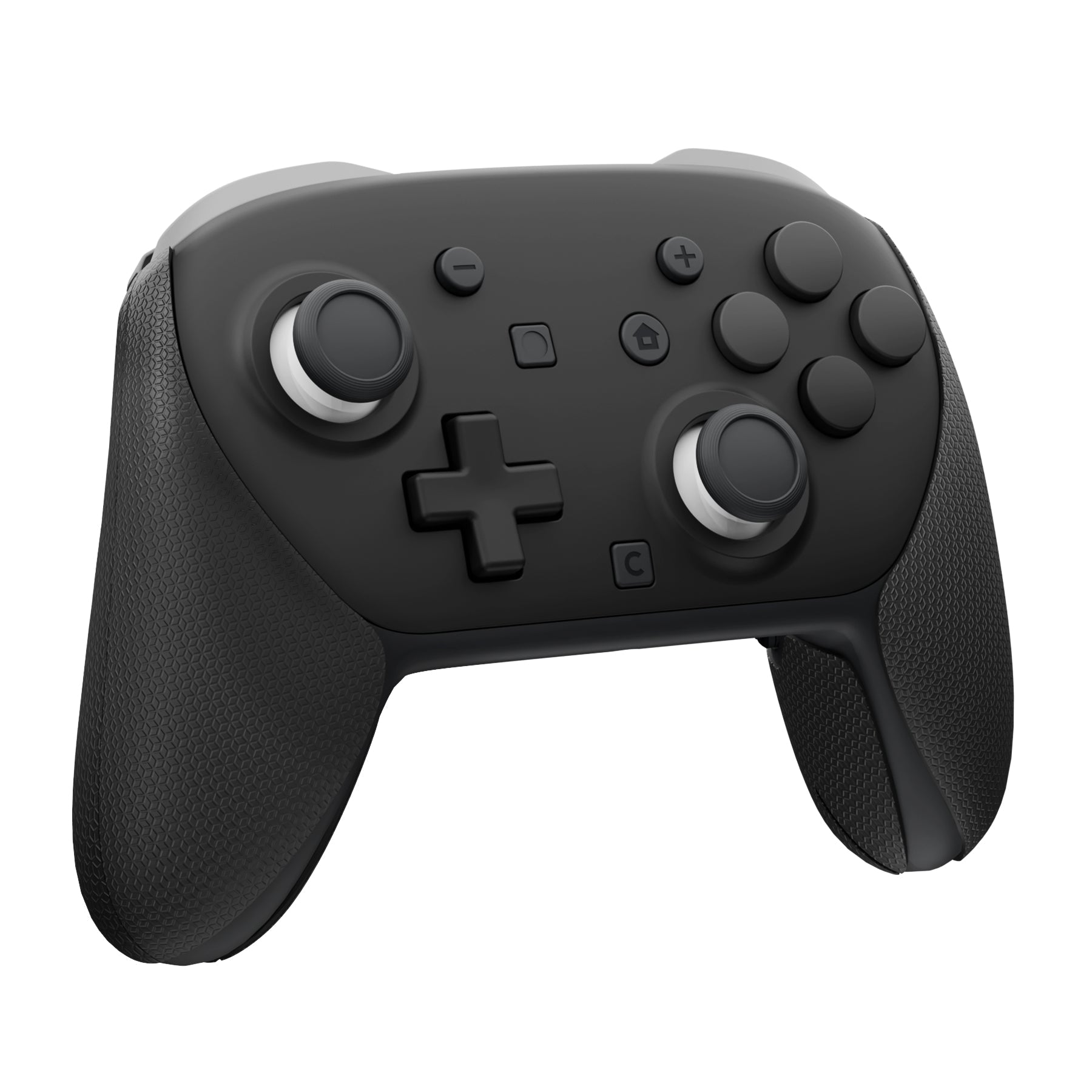 PlayVital Anti-Slip PU Grip Skin with Silicone Back Button Cover for Switch 2 Pro Controller, Sweat-Absorbent for Nintendo Switch 2 Pro Controller Grip - Hexagonal Textured Black PlayVital