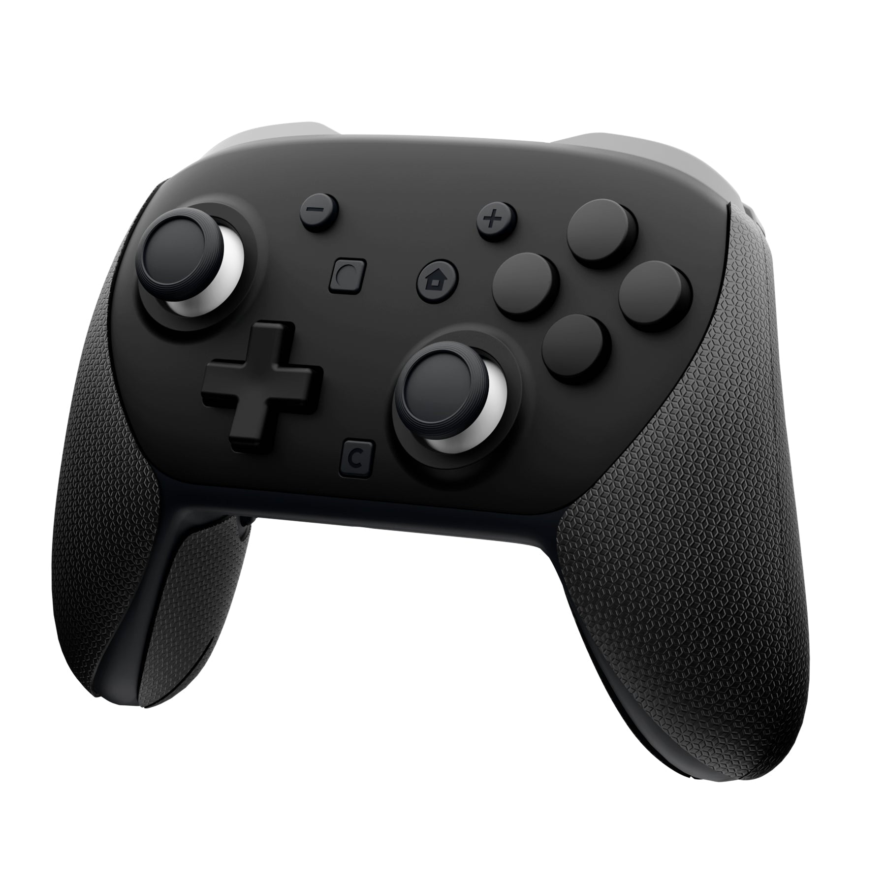 PlayVital Anti-Slip PU Grip Skin with Silicone Back Button Cover for Switch 2 Pro Controller, Sweat-Absorbent for Nintendo Switch 2 Pro Controller Grip - Hexagonal Textured Black PlayVital