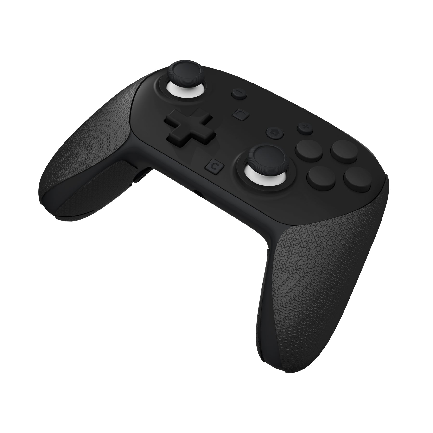 PlayVital Anti-Slip PU Grip Skin with Silicone Back Button Cover for Switch 2 Pro Controller, Sweat-Absorbent for Nintendo Switch 2 Pro Controller Grip - Hexagonal Textured Black PlayVital