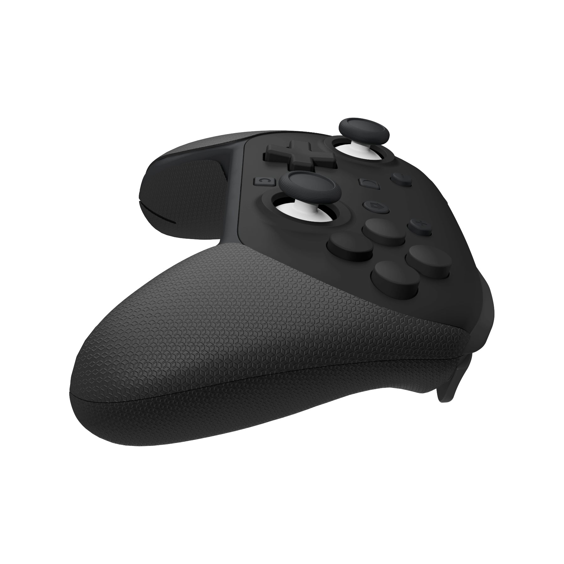 PlayVital Anti-Slip PU Grip Skin with Silicone Back Button Cover for Switch 2 Pro Controller, Sweat-Absorbent for Nintendo Switch 2 Pro Controller Grip - Hexagonal Textured Black PlayVital