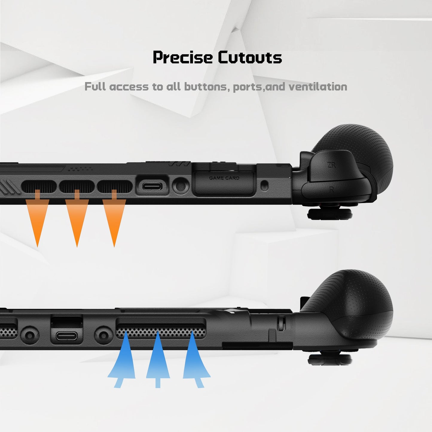PlayVital BEYOND-GRIP Interchangeable Grip Protective Cover for Nintendo Switch 2 (2025), Ergonomic TPU Dockable Case Accessories for Switch 2 with Joystick Caps - Black PlayVital