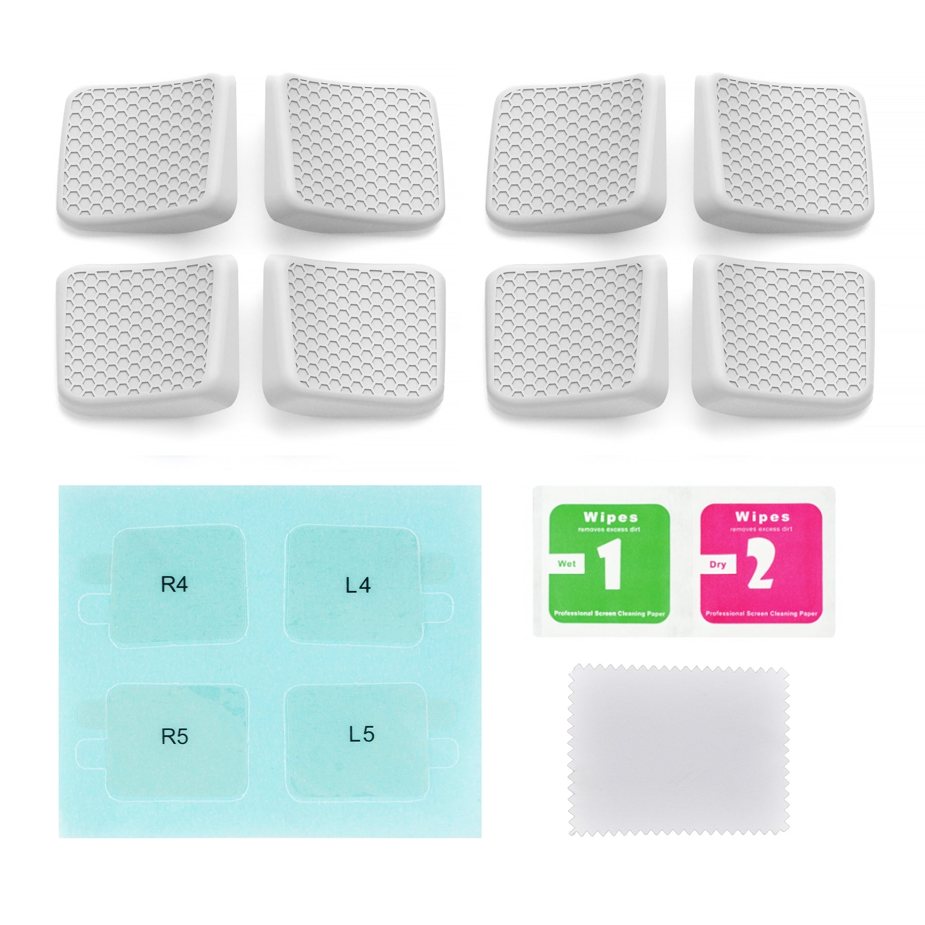 PlayVital Back Button Enhancement Set with 2 Different Thickness for Steam Deck LCD & OLED - Cool Gray playvital