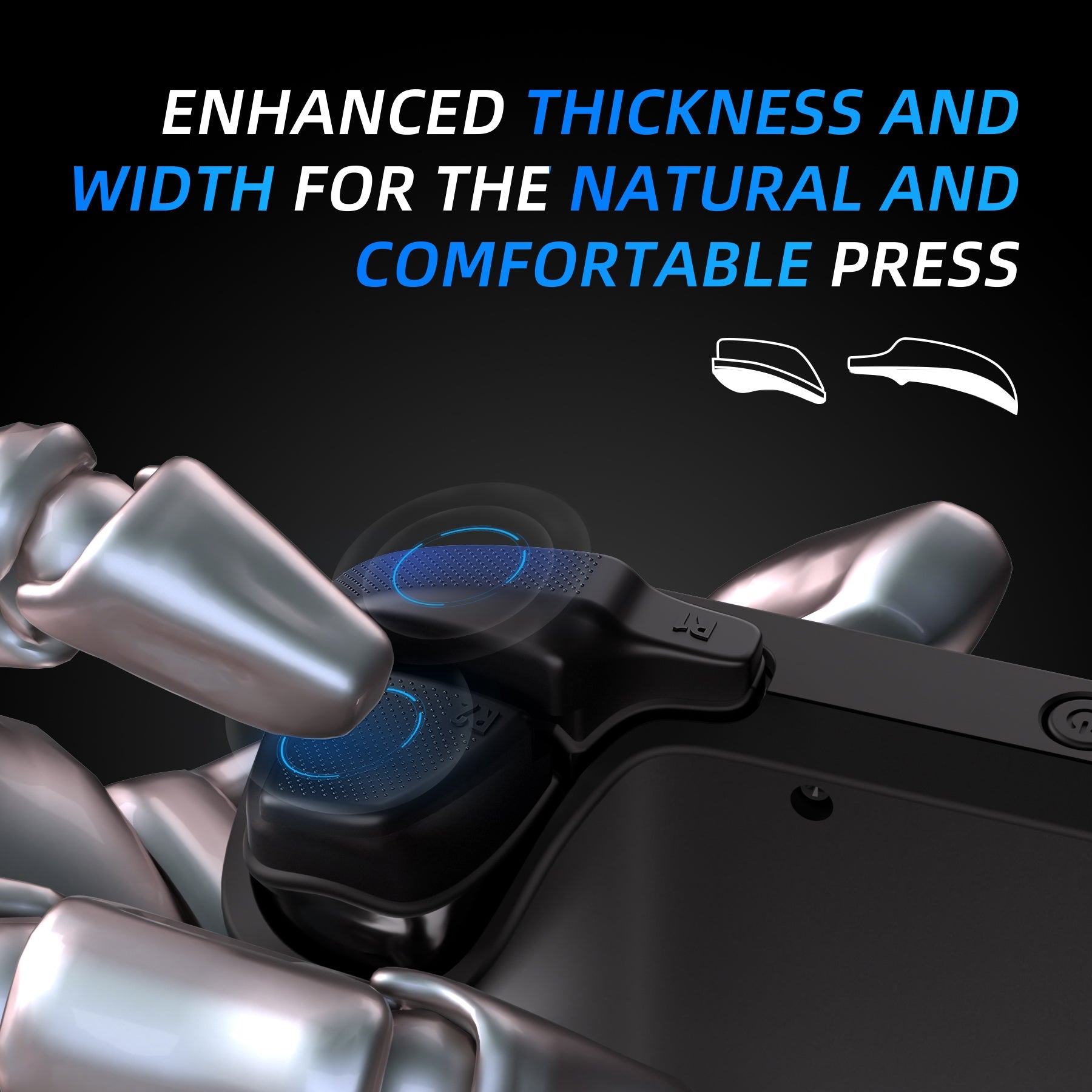 PlayVital Back Buttons & Shoulder Buttons Trigger Enhancement Set for Steam Deck, LR Increaser Trigger Grip + Back Button Improvement Accessories for Steam Deck OLED & LCD - Black PlayVital