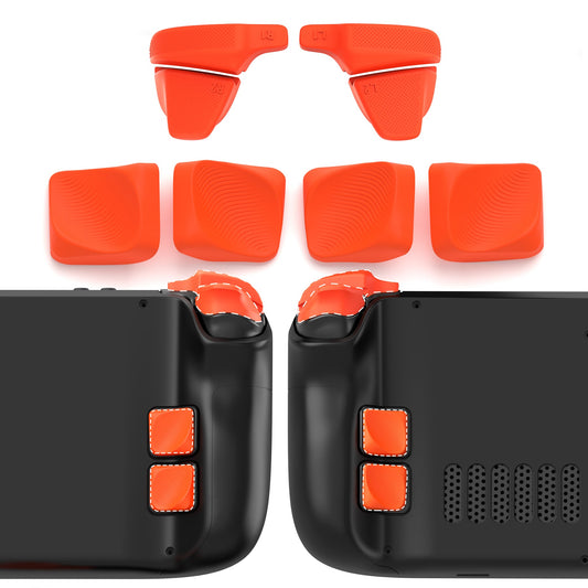PlayVital Back Buttons & Shoulder Buttons Trigger Enhancement Set for Steam Deck, LR Increaser Trigger Grip + Back Button Improvement Accessories for Steam Deck OLED & LCD - Orange PlayVital