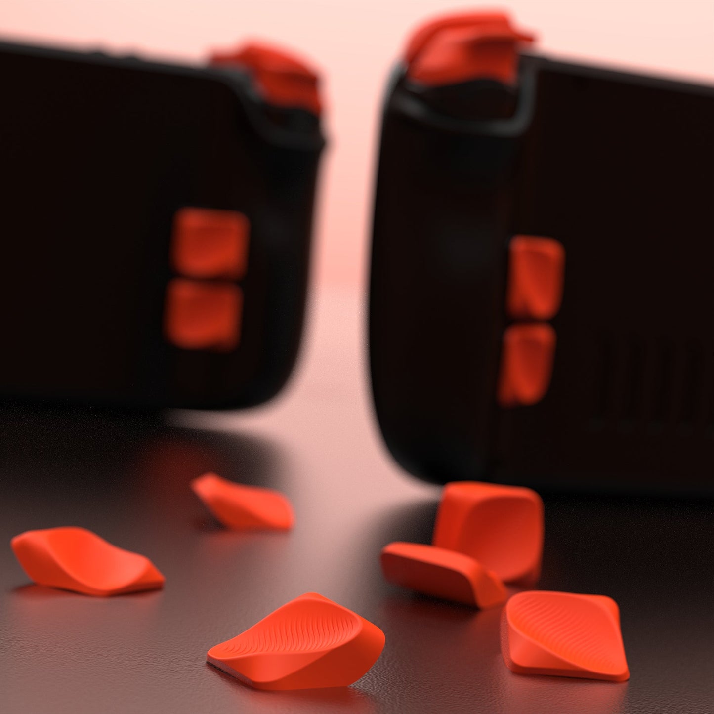 PlayVital Back Buttons & Shoulder Buttons Trigger Enhancement Set for Steam Deck, LR Increaser Trigger Grip + Back Button Improvement Accessories for Steam Deck OLED & LCD - Orange PlayVital