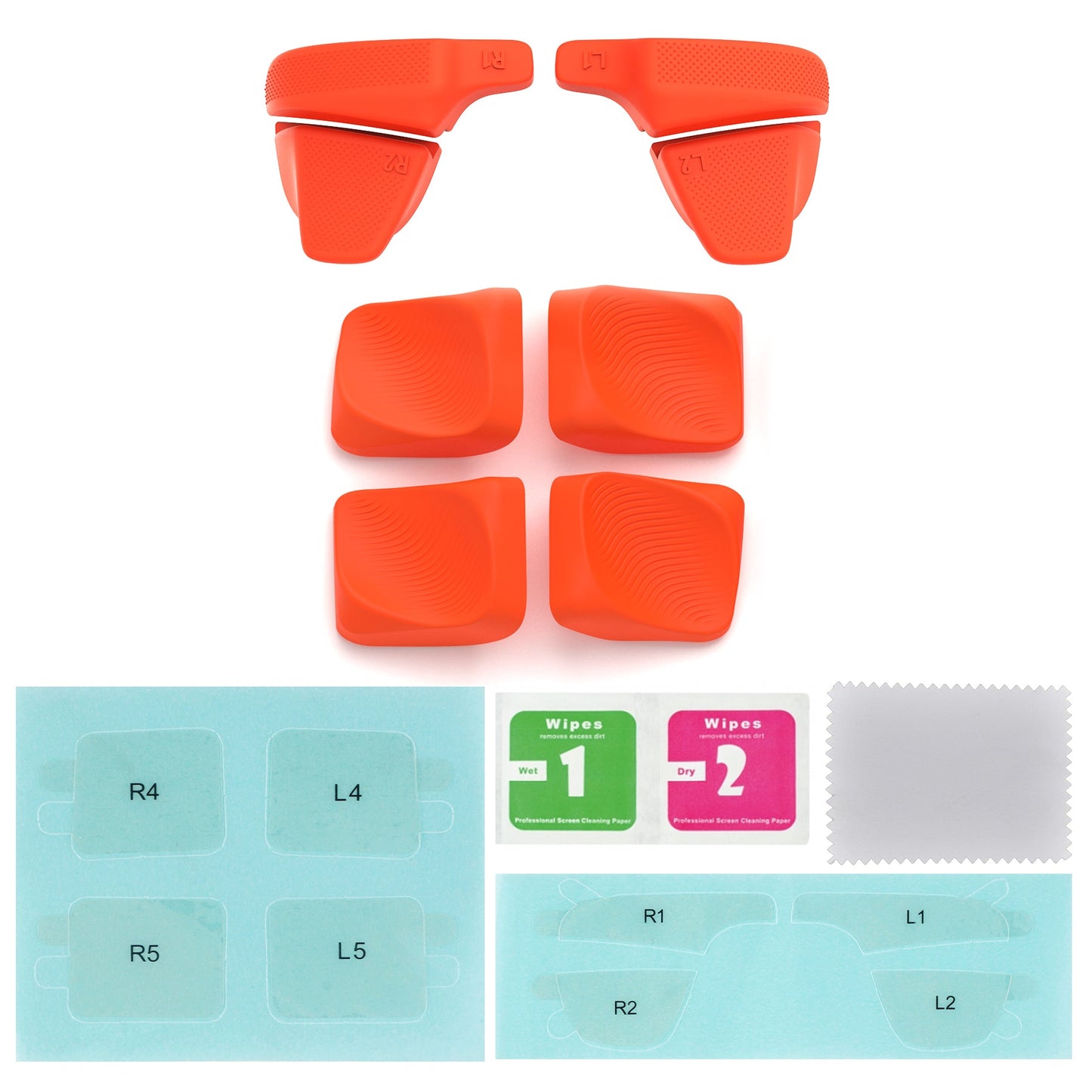 PlayVital Back Buttons & Shoulder Buttons Trigger Enhancement Set for Steam Deck, LR Increaser Trigger Grip + Back Button Improvement Accessories for Steam Deck OLED & LCD - Orange PlayVital