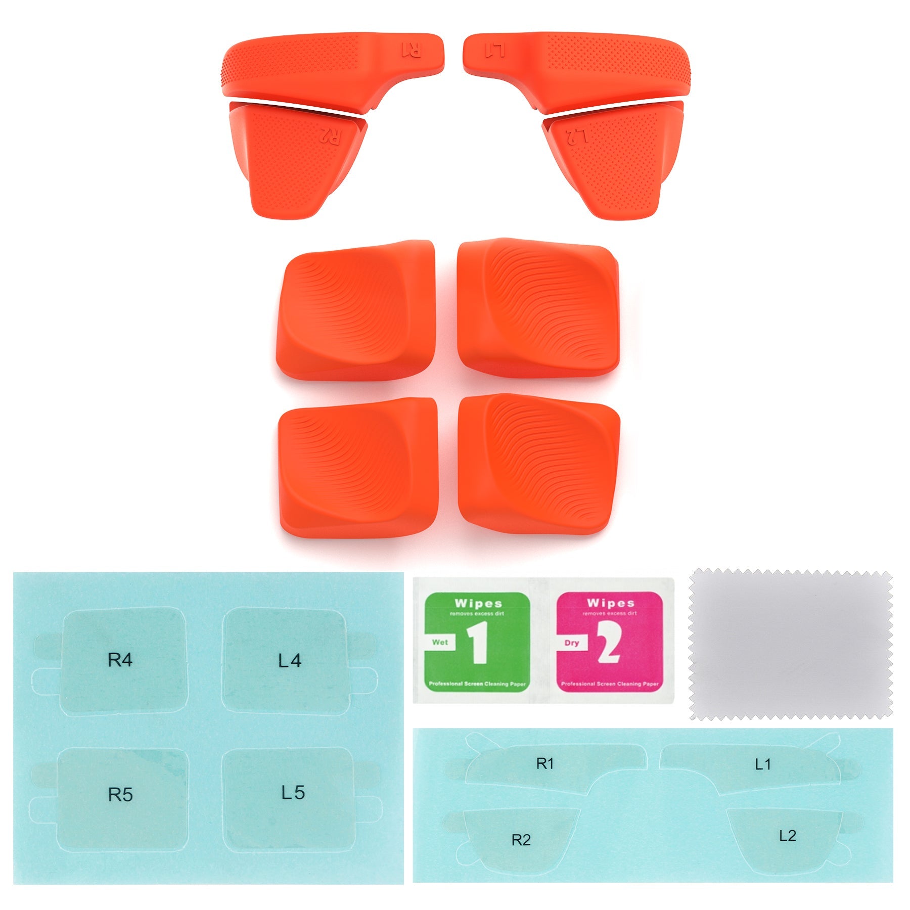 PlayVital Back Buttons & Shoulder Buttons Trigger Enhancement Set for Steam Deck, LR Increaser Trigger Grip + Back Button Improvement Accessories for Steam Deck OLED & LCD - Orange PlayVital