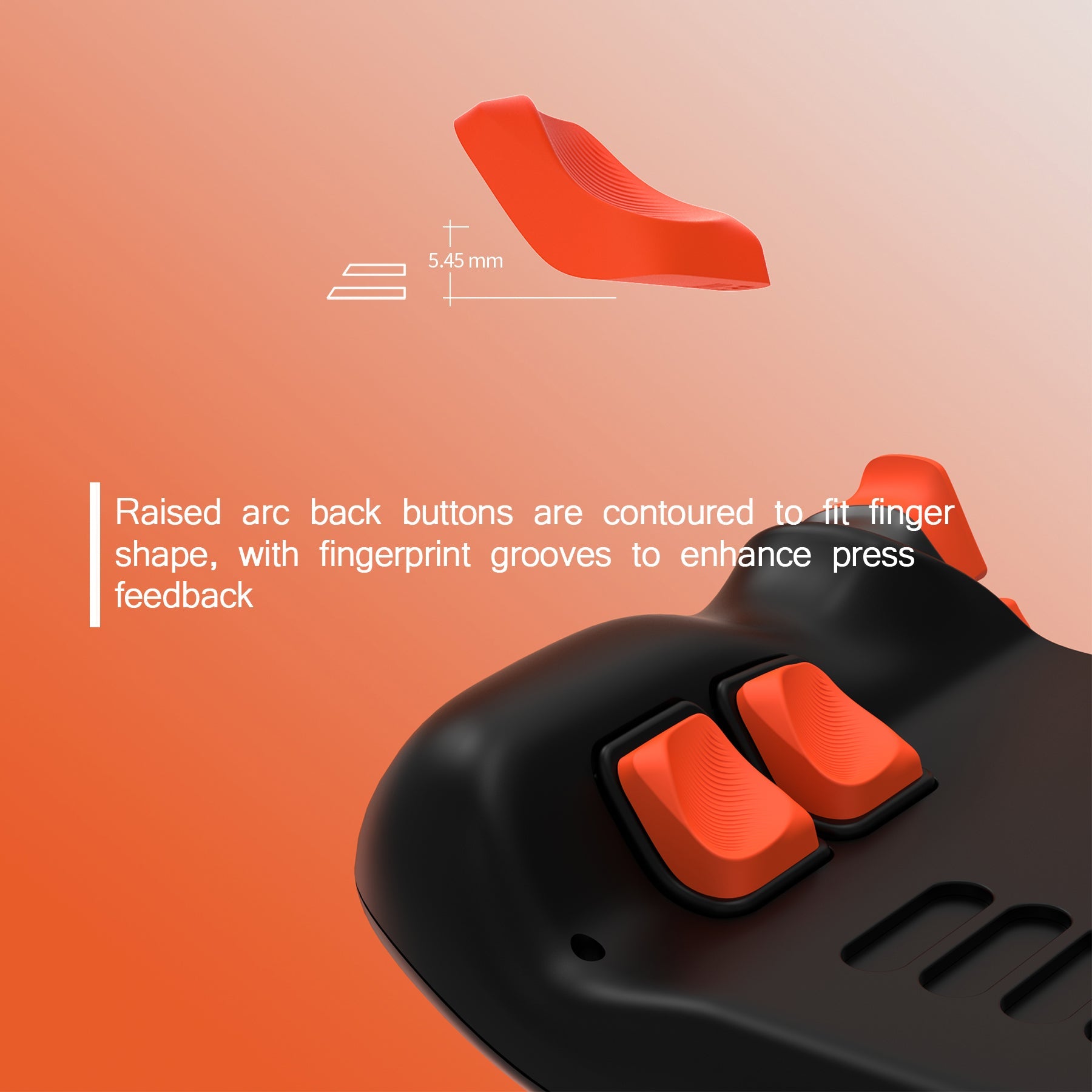 PlayVital Back Buttons & Shoulder Buttons Trigger Enhancement Set for Steam Deck, LR Increaser Trigger Grip + Back Button Improvement Accessories for Steam Deck OLED & LCD - Orange PlayVital