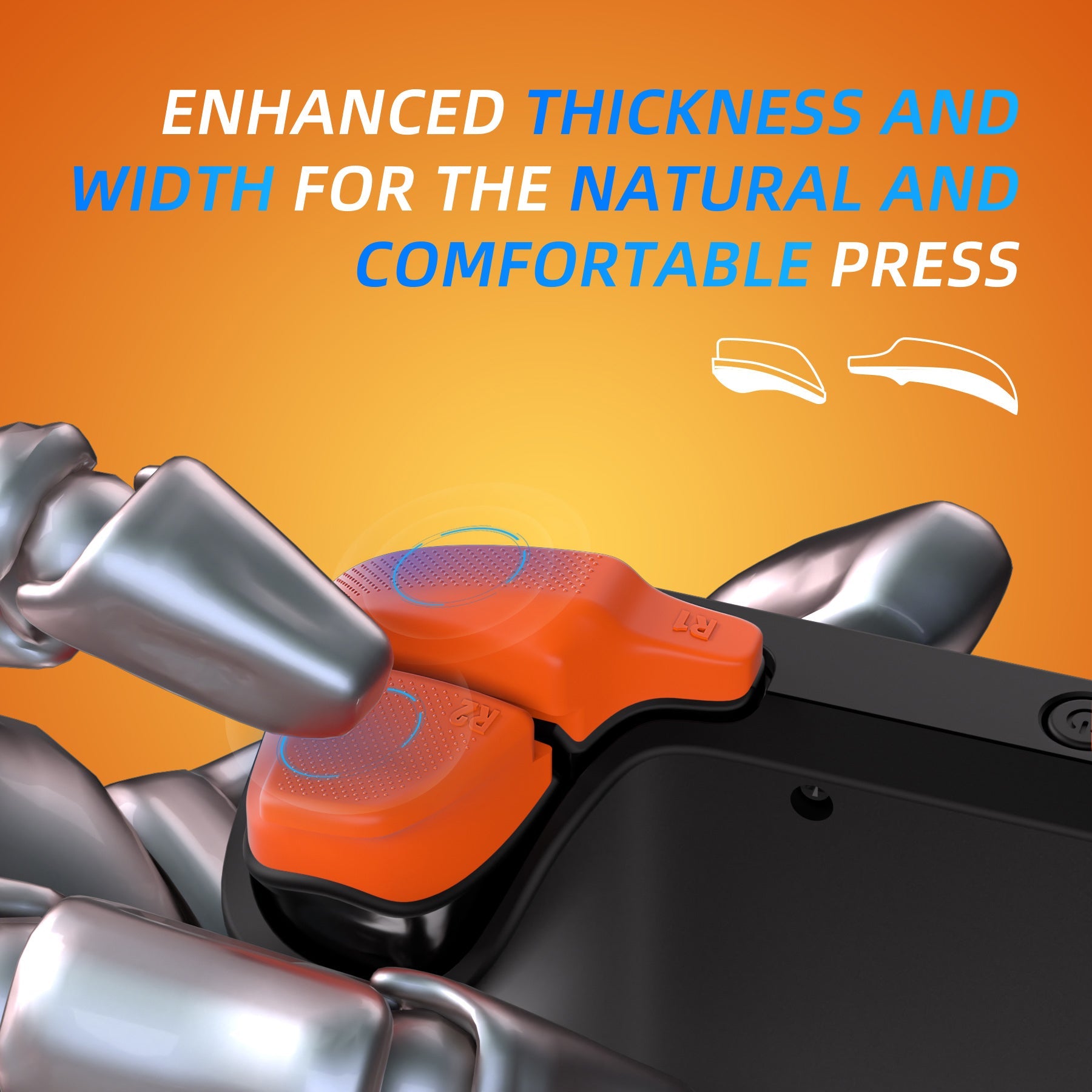 PlayVital Back Buttons & Shoulder Buttons Trigger Enhancement Set for Steam Deck, LR Increaser Trigger Grip + Back Button Improvement Accessories for Steam Deck OLED & LCD - Orange PlayVital