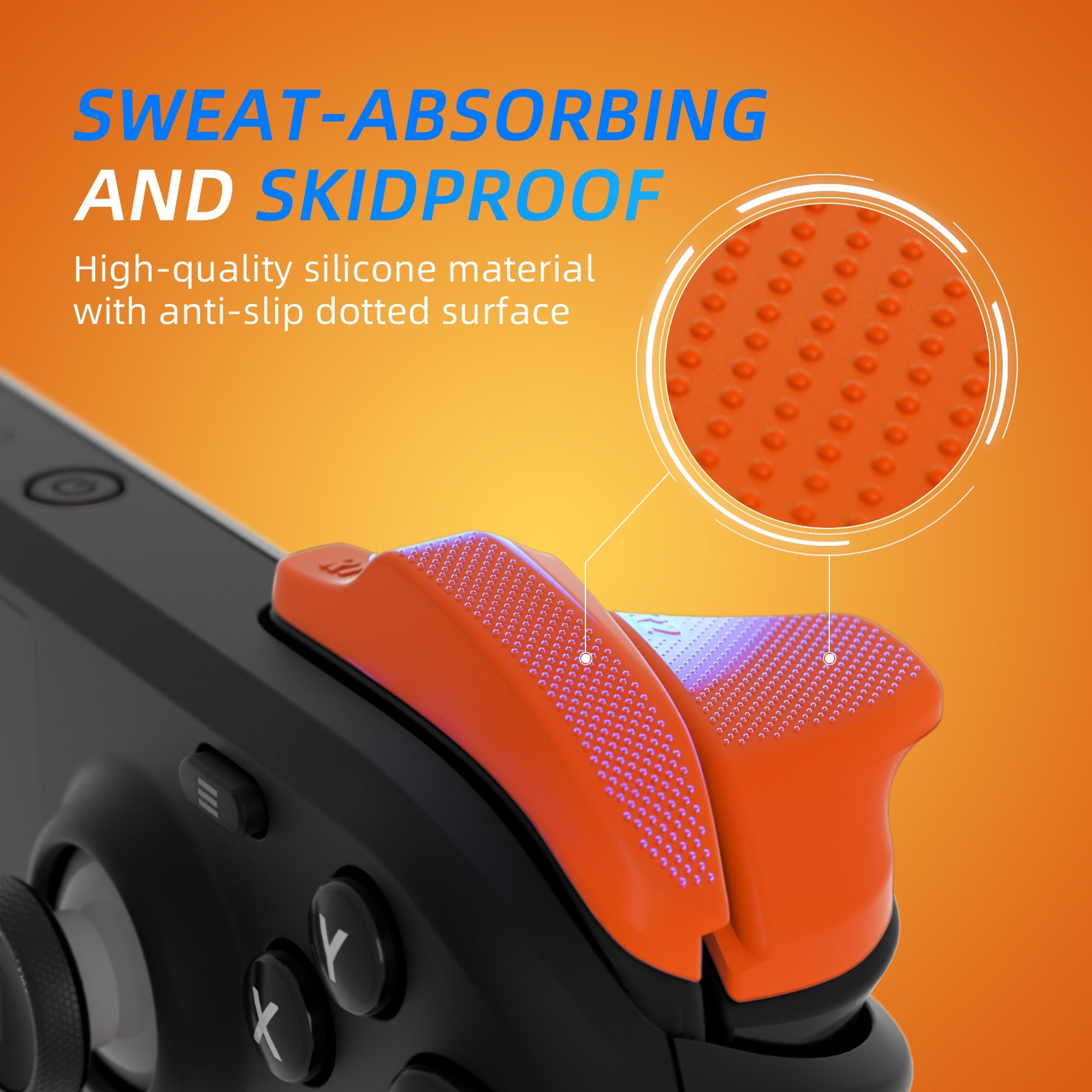 PlayVital Back Buttons & Shoulder Buttons Trigger Enhancement Set for Steam Deck, LR Increaser Trigger Grip + Back Button Improvement Accessories for Steam Deck OLED & LCD - Orange PlayVital