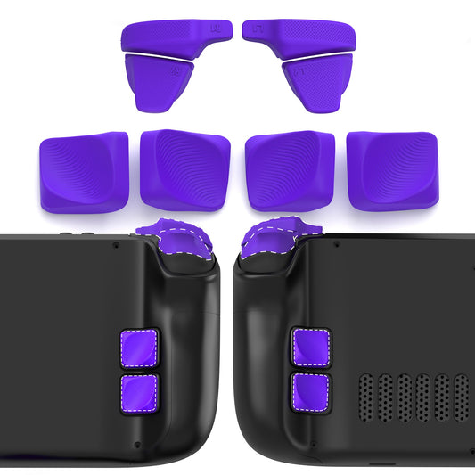 PlayVital Back Buttons & Shoulder Buttons Trigger Enhancement Set for Steam Deck, LR Increaser Trigger Grip + Back Button Improvement Accessories for Steam Deck OLED & LCD - Purple PlayVital