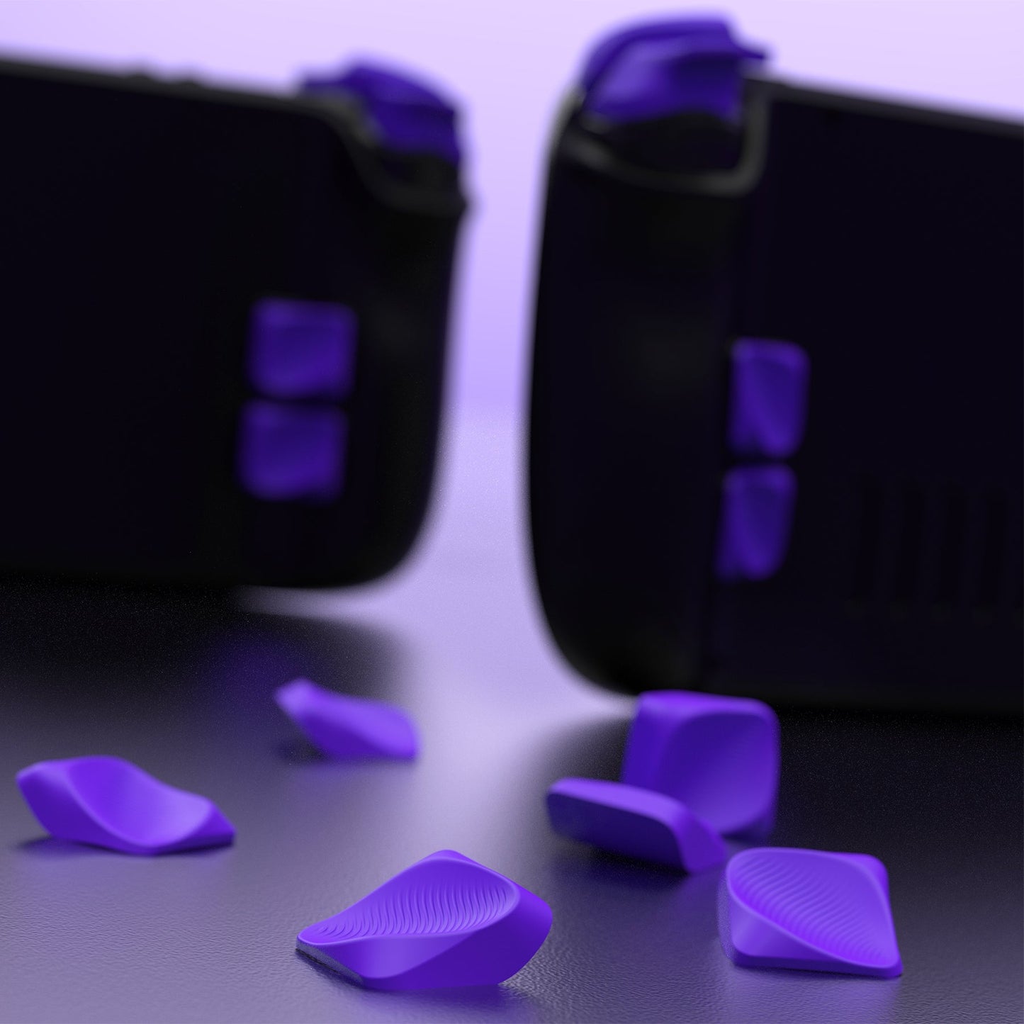 PlayVital Back Buttons & Shoulder Buttons Trigger Enhancement Set for Steam Deck, LR Increaser Trigger Grip + Back Button Improvement Accessories for Steam Deck OLED & LCD - Purple PlayVital