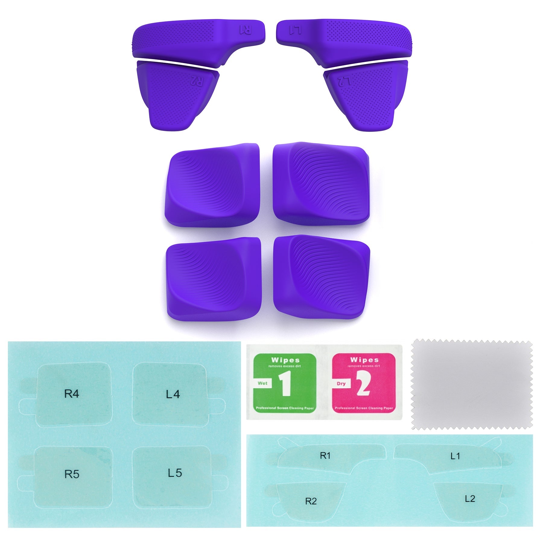 PlayVital Back Buttons & Shoulder Buttons Trigger Enhancement Set for Steam Deck, LR Increaser Trigger Grip + Back Button Improvement Accessories for Steam Deck OLED & LCD - Purple PlayVital