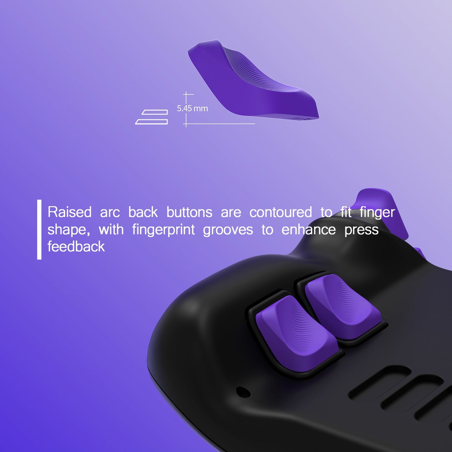 PlayVital Back Buttons & Shoulder Buttons Trigger Enhancement Set for Steam Deck, LR Increaser Trigger Grip + Back Button Improvement Accessories for Steam Deck OLED & LCD - Purple PlayVital