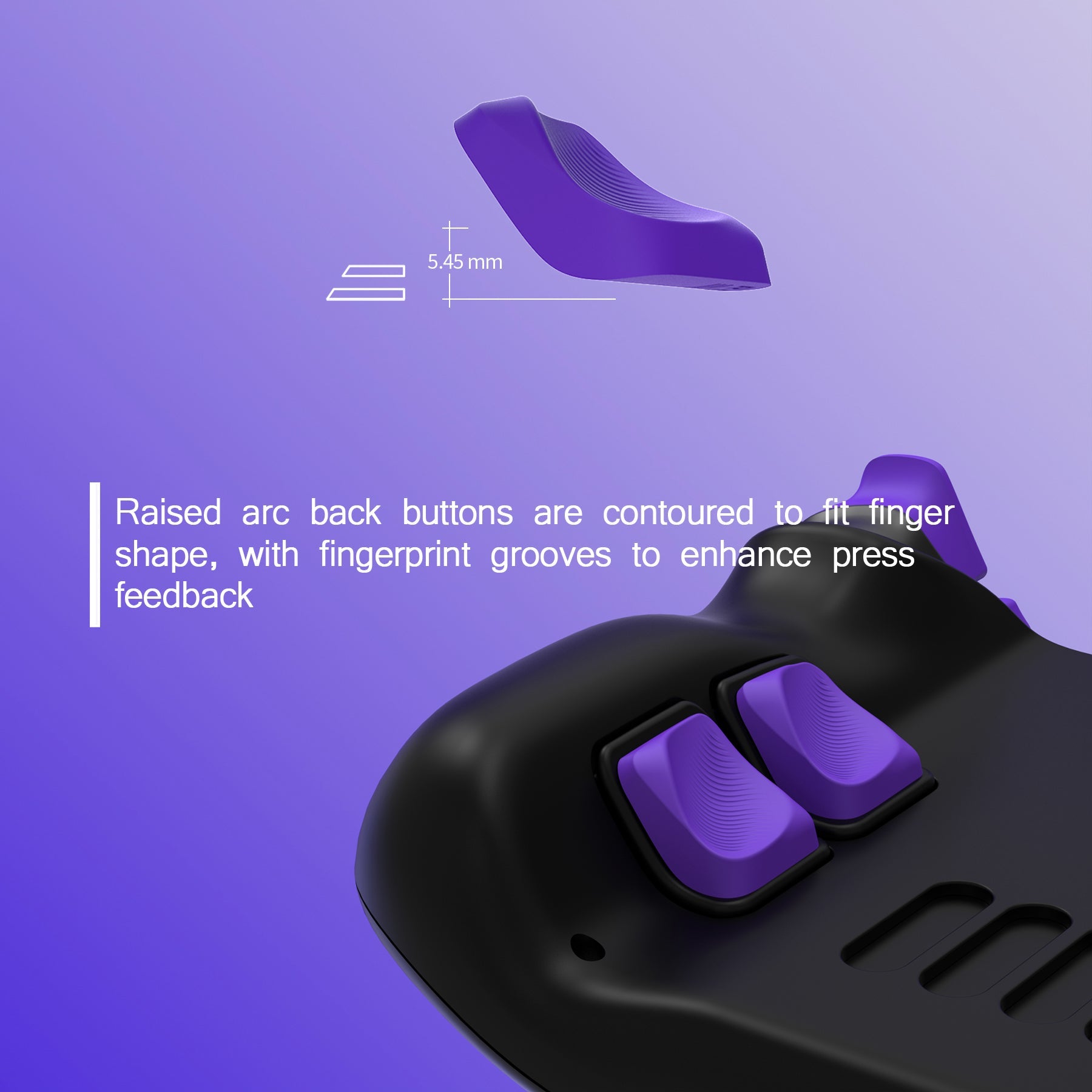 PlayVital Back Buttons & Shoulder Buttons Trigger Enhancement Set for Steam Deck, LR Increaser Trigger Grip + Back Button Improvement Accessories for Steam Deck OLED & LCD - Purple PlayVital
