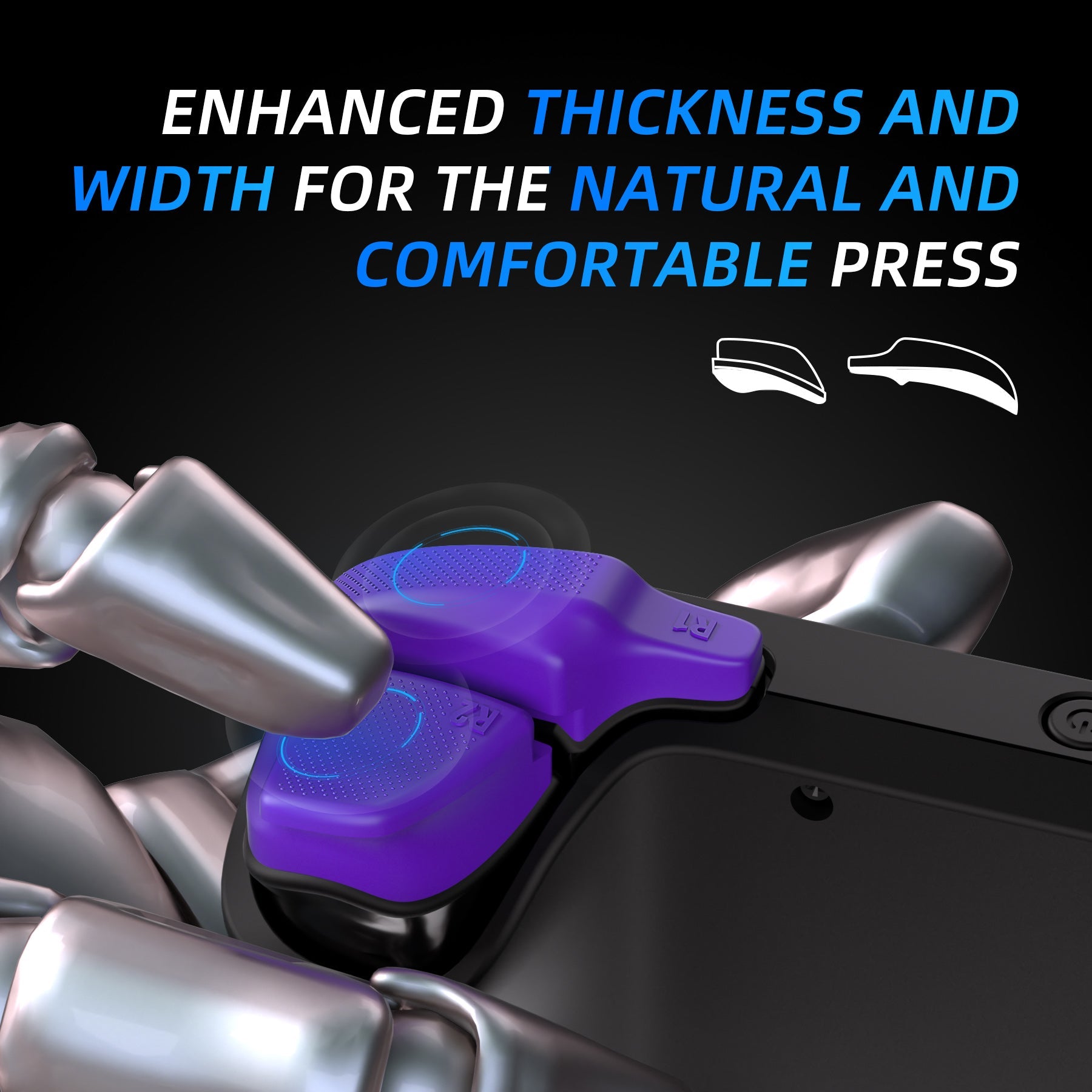 PlayVital Back Buttons & Shoulder Buttons Trigger Enhancement Set for Steam Deck, LR Increaser Trigger Grip + Back Button Improvement Accessories for Steam Deck OLED & LCD - Purple PlayVital