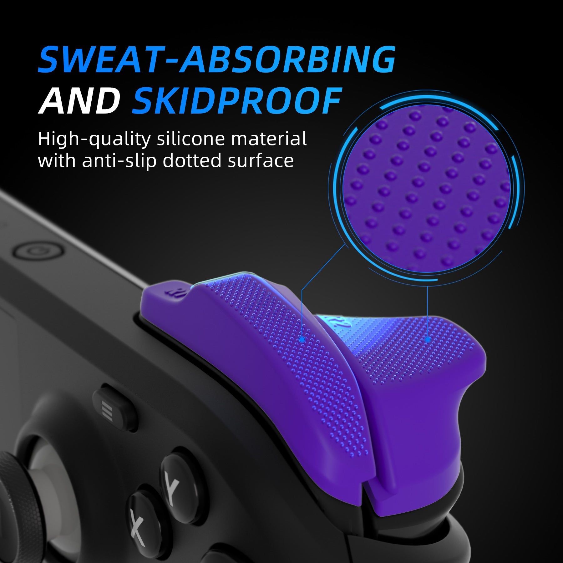 PlayVital Back Buttons & Shoulder Buttons Trigger Enhancement Set for Steam Deck, LR Increaser Trigger Grip + Back Button Improvement Accessories for Steam Deck OLED & LCD - Purple PlayVital