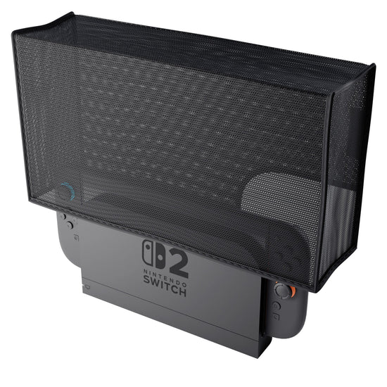 PlayVital Breathable Dust Cover for Nintendo Switch 2 Charging Dock, Anti-Scratch Nylon Dust Guard Waterproof Cover Sleeve for Nintendo Switch 2 (2025) Console - Black PlayVital