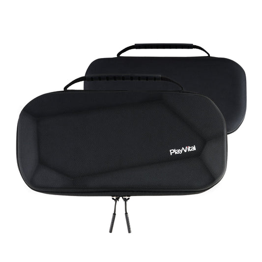PlayVital Carrying Case for Nintendo Switch 2 with Silicone Charging Port, Shockproof Protective Hard Shell with 10 Game Card Slots for Switch 2 Accessories Storage - Black PlayVital