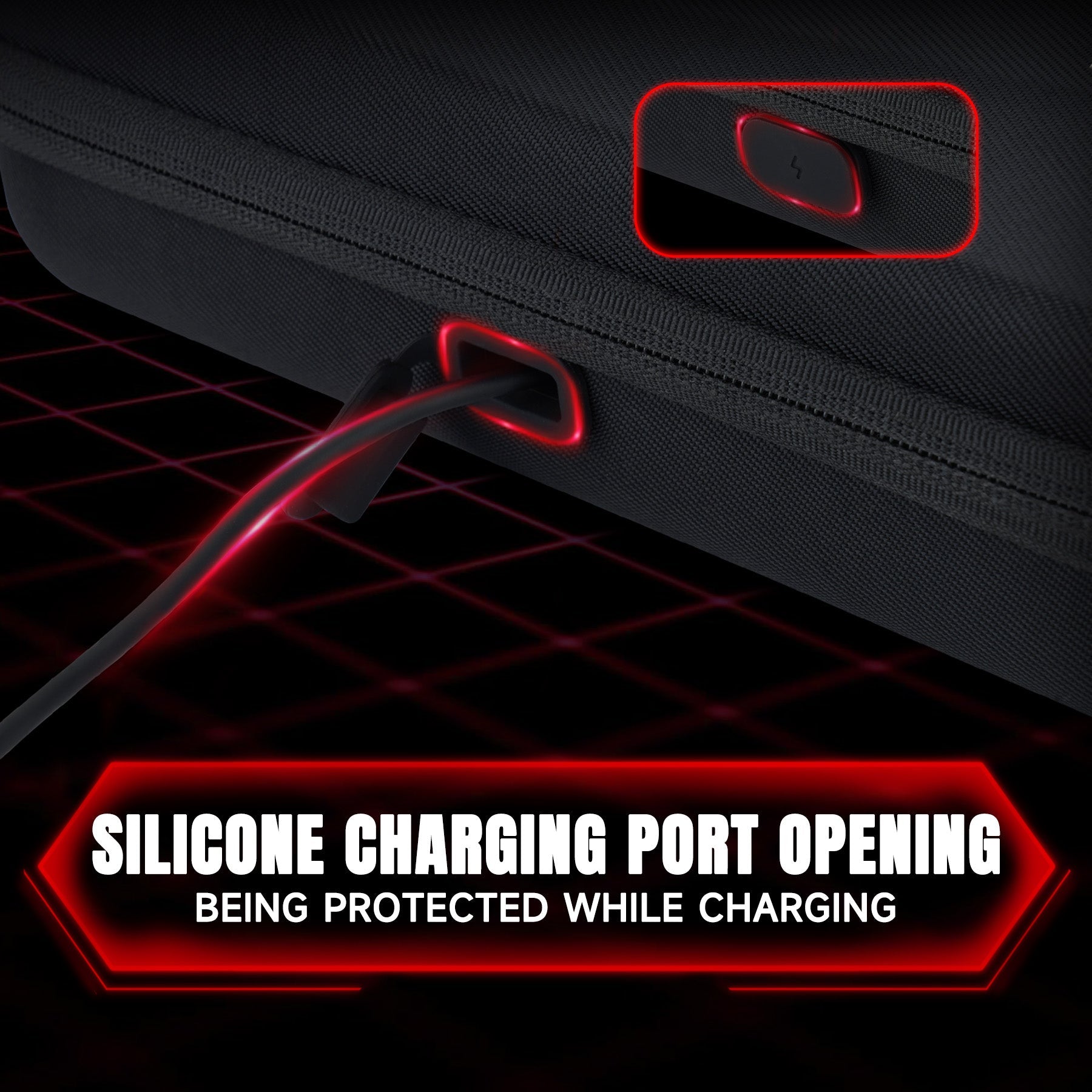 PlayVital Carrying Case for Nintendo Switch 2 with Silicone Charging Port, Shockproof Protective Hard Shell with 10 Game Card Slots for Switch 2 Accessories Storage - Black PlayVital