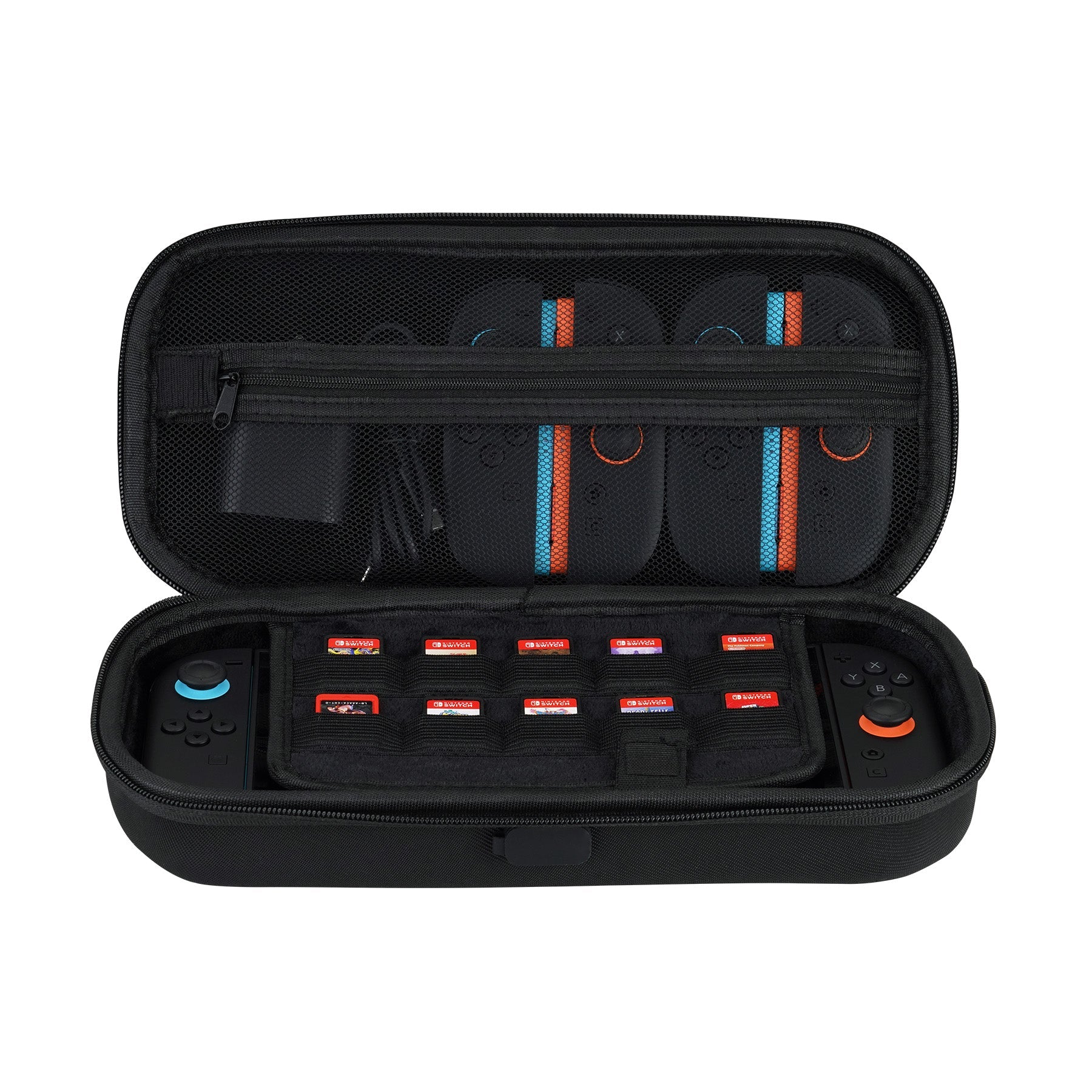PlayVital Carrying Case for Nintendo Switch 2 with Silicone Charging Port, Shockproof Protective Hard Shell with 10 Game Card Slots for Switch 2 Accessories Storage - Black PlayVital