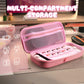 PlayVital Cherry Blossoms Kitten Carrying Case for Nintendo Switch 2, Cute Hard Shell Travel Case for Switch 2 with Silicone Charging Port & 10 Game Card Slots, Portable Storage Bag - Pink PlayVital