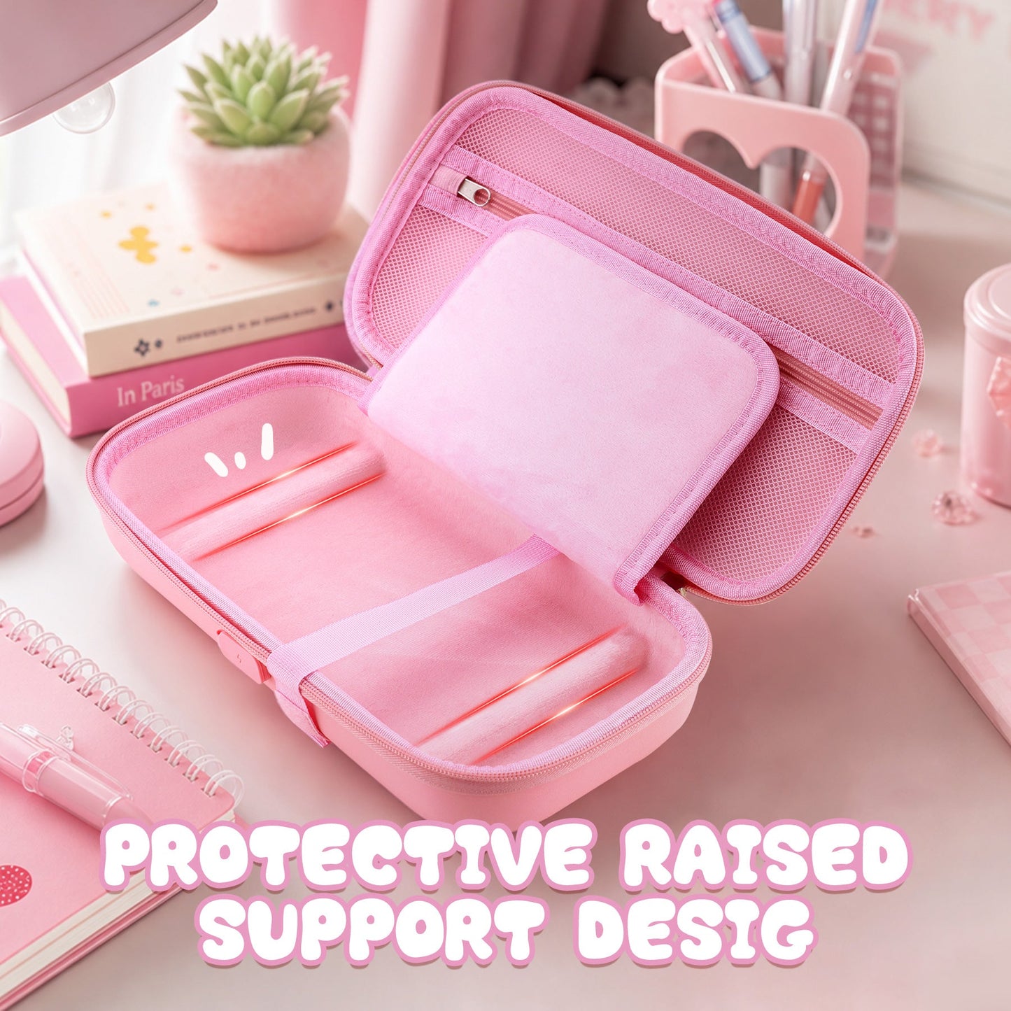 PlayVital Cherry Blossoms Kitten Carrying Case for Nintendo Switch 2, Cute Hard Shell Travel Case for Switch 2 with Silicone Charging Port & 10 Game Card Slots, Portable Storage Bag - Pink PlayVital