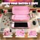 PlayVital Cherry Blossoms Kitten Carrying Case for Nintendo Switch 2, Cute Hard Shell Travel Case for Switch 2 with Silicone Charging Port & 10 Game Card Slots, Portable Storage Bag - Pink PlayVital