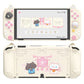PlayVital Cherry Blossoms Kitten Dockable Hard Shell Protective Case with Thumb Grips & Extra Stand for Nintendo Switch OLED - Antique Yellow