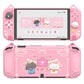 PlayVital Cherry Blossoms Kitten Dockable Hard Shell Protective Case with Thumb Grips & Extra Stand for Nintendo Switch OLED - Pink