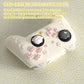PlayVital Cherry Blossoms Kitten Silicone Case for Nintendo Switch 2 Pro Controller, Cute Protective Skin Case for Switch 2 Pro Controller with Back Button Cap & Thumb Grip & Sticker - Antique Yellow PlayVital