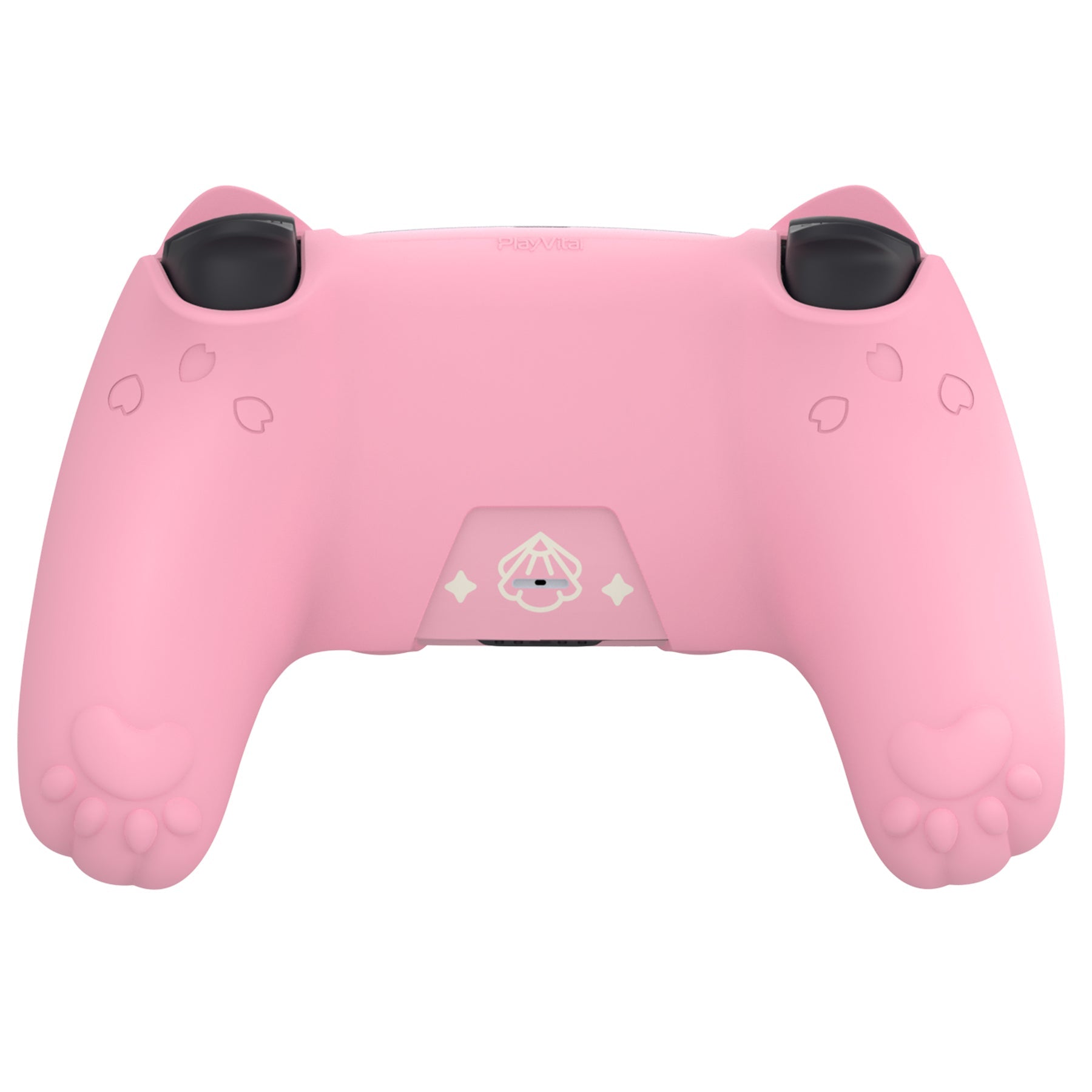 PlayVital Cherry Blossoms Kitten Silicone Cover for PS5 Controller,  Anti-slip Grip Skin with Thumb Grip & Sticker for PS5 Controller Accessories - Pink PlayVital