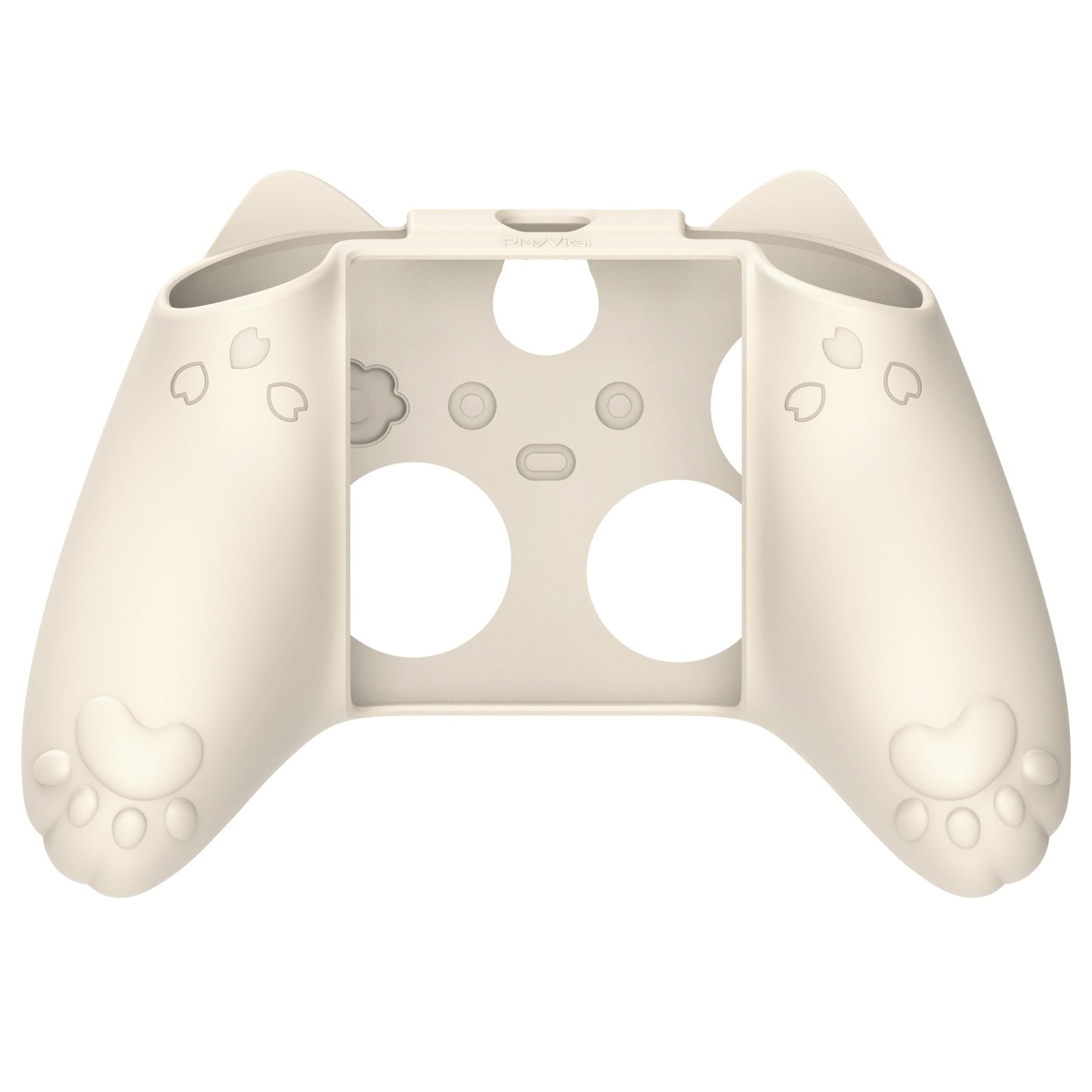 PlayVital Cherry Blossoms Kitten Silicone Cover for Xbox Series X/S Controller, Anti-slip Grip Protector for Xbox Core Wireless Controller with Thumb Grips & Sticker - Antique Yellow PlayVital