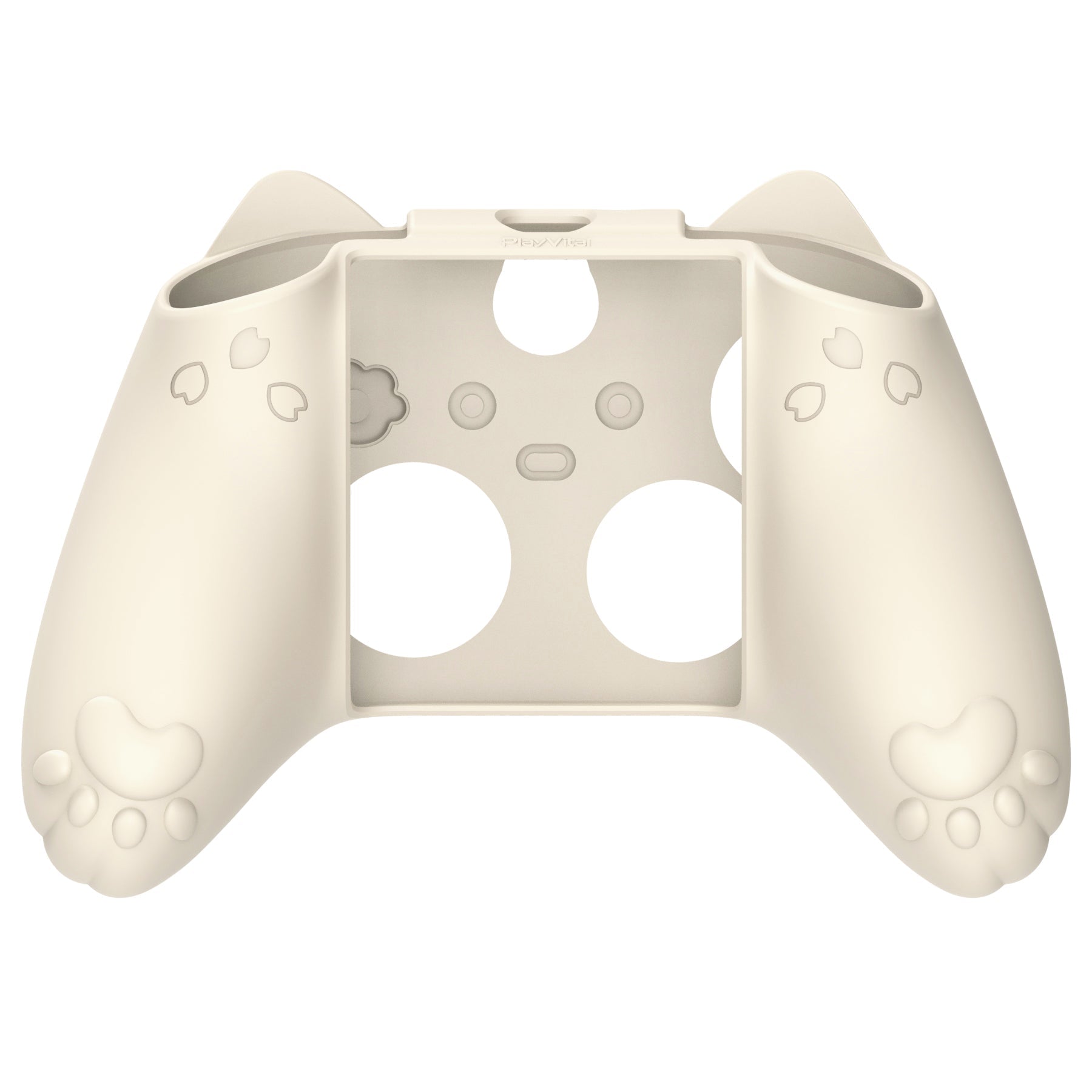 PlayVital Cherry Blossoms Kitten Silicone Cover for Xbox Series X/S Controller, Anti-slip Grip Protector for Xbox Core Wireless Controller with Thumb Grips & Sticker - Antique Yellow PlayVital