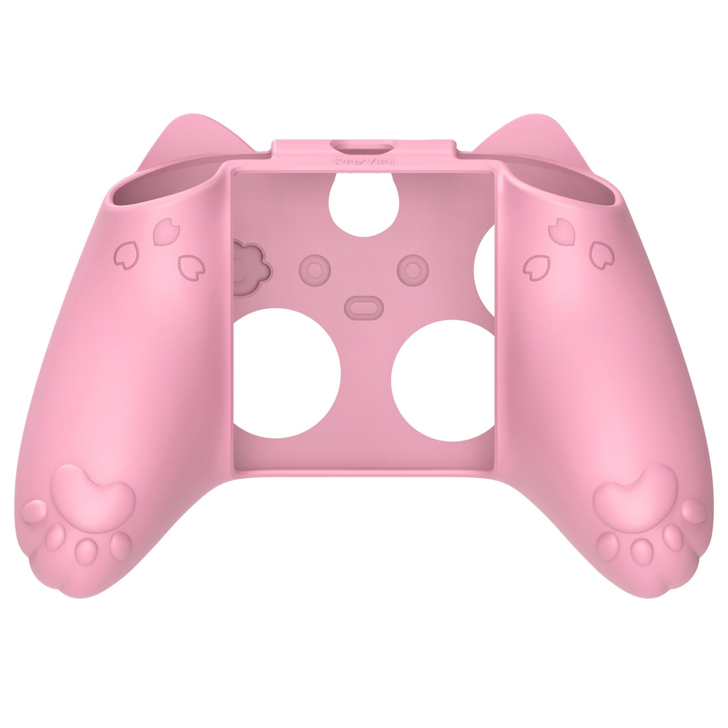 PlayVital Cherry Blossoms Kitten Silicone Cover for Xbox Series X/S Controller, Anti-slip Grip Protector for Xbox Core Wireless Controller with Thumb Grips & Sticker - Pink PlayVital