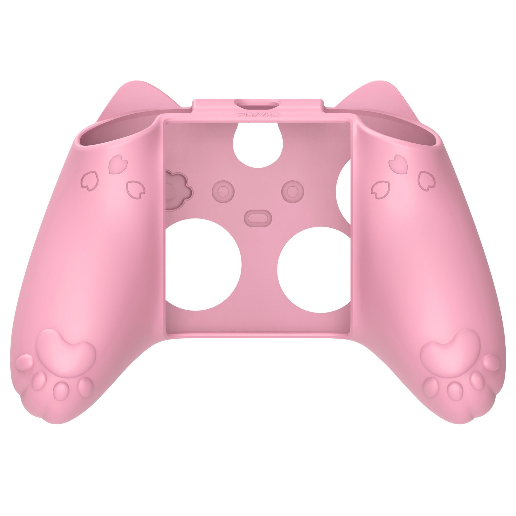 PlayVital Cherry Blossoms Kitten Silicone Cover for Xbox Series X/S Controller, Anti-slip Grip Protector for Xbox Core Wireless Controller with Thumb Grips & Sticker - Pink PlayVital